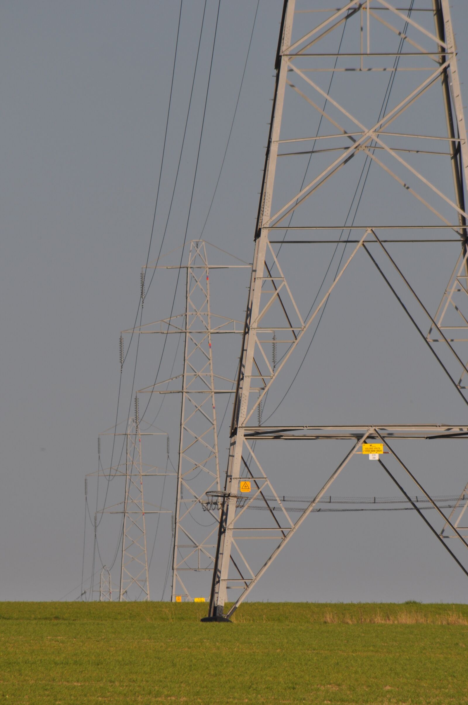 Nikon D5000 sample photo. Electricity pylon, field, electricity photography