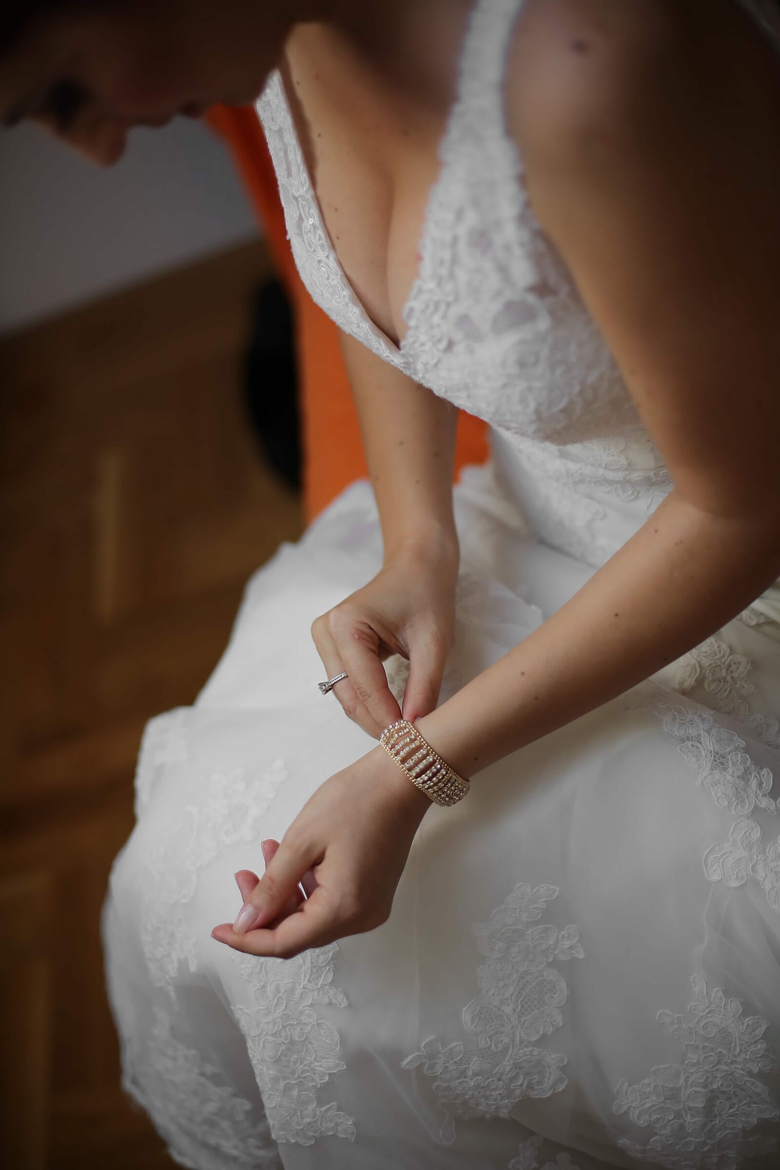 Canon EF 50mm F1.4 USM sample photo. Wedding ring, wedding dress photography