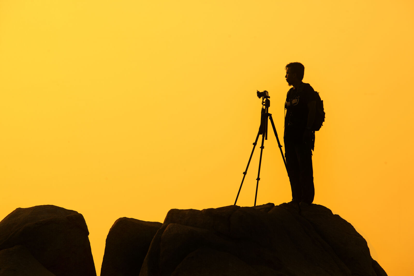 Canon EOS 5D Mark II + Canon EF 70-200mm F2.8L IS USM sample photo. Landscape, rocks, photographer, yellow photography