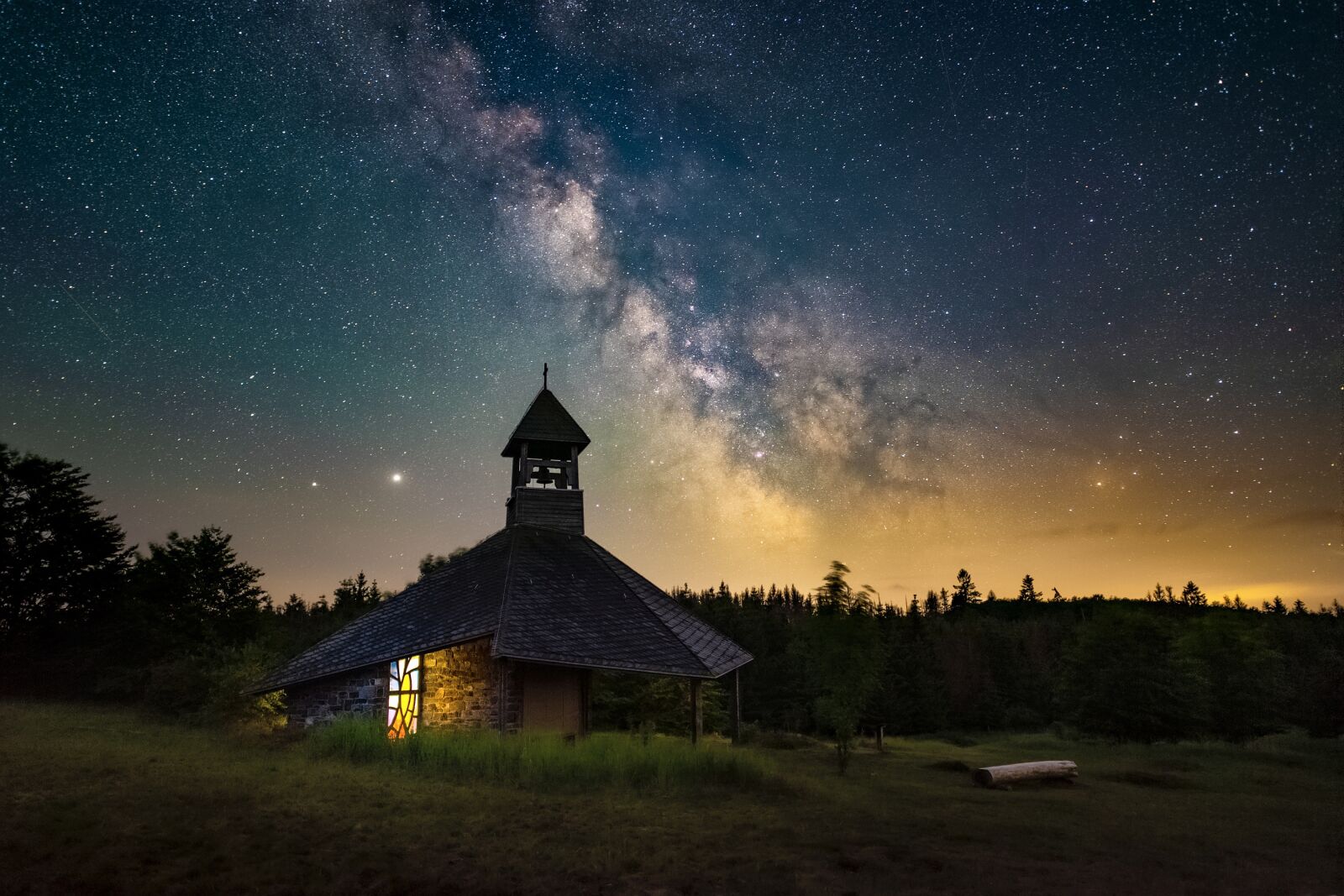 Nikon D750 sample photo. Night, star, chapel photography