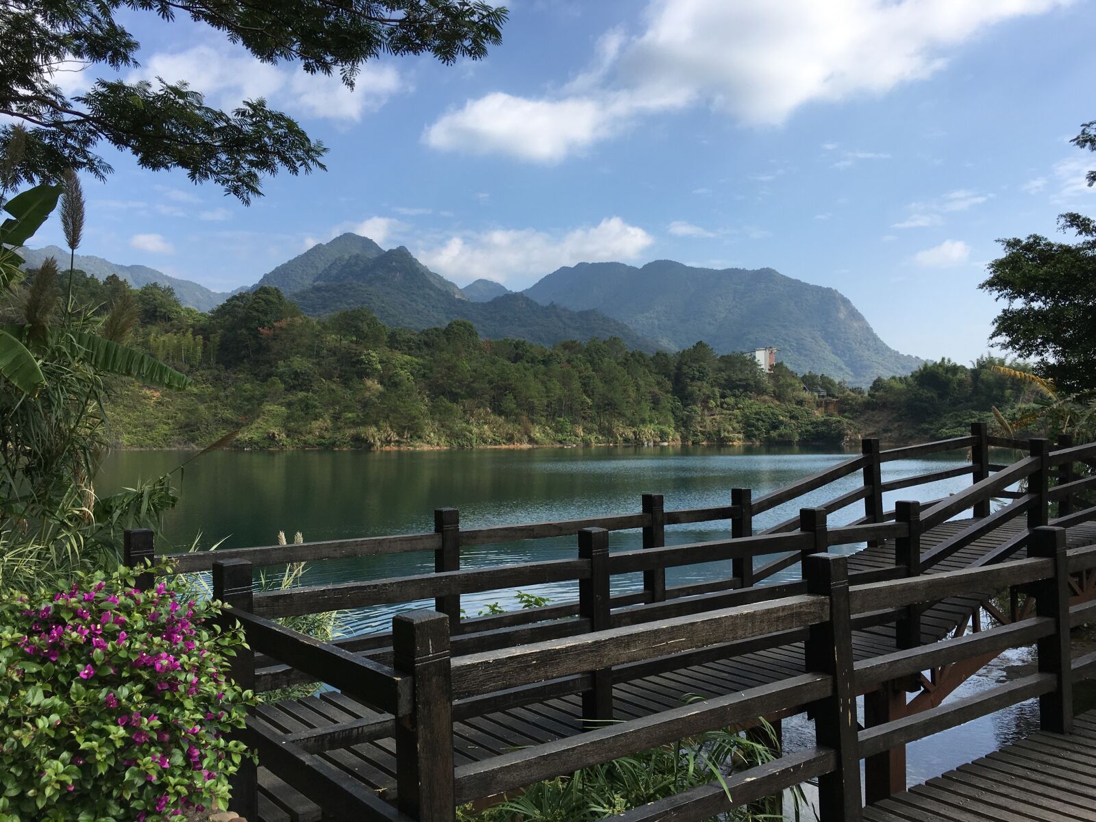 iPhone 6s Plus back camera 4.15mm f/2.2 sample photo. Bridge, lake, mountain photography