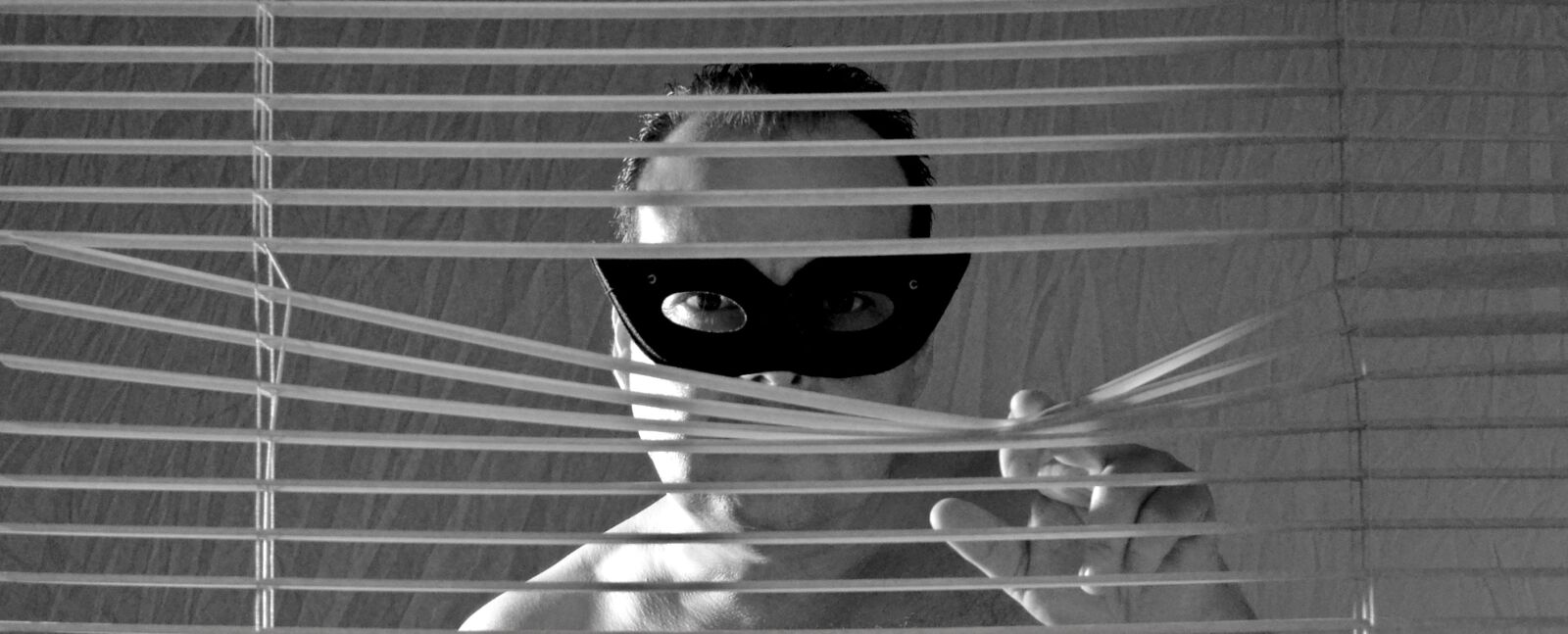 Nikon D5100 sample photo. Blinds, mask, man photography