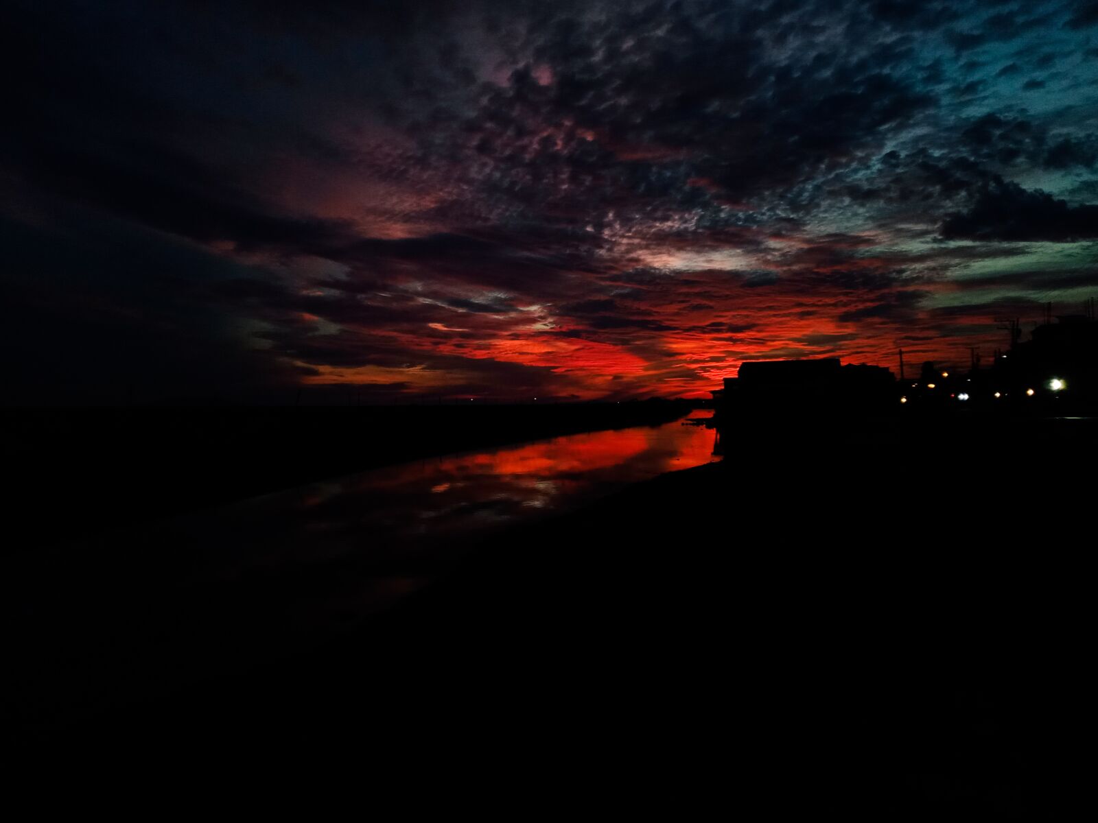 OPPO A5S sample photo. Sunset, dark, sky photography