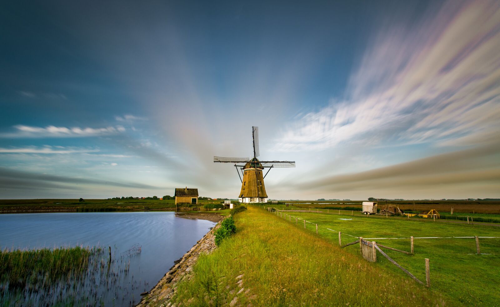 Nikon D600 sample photo. Long exposure, windmill, pond photography