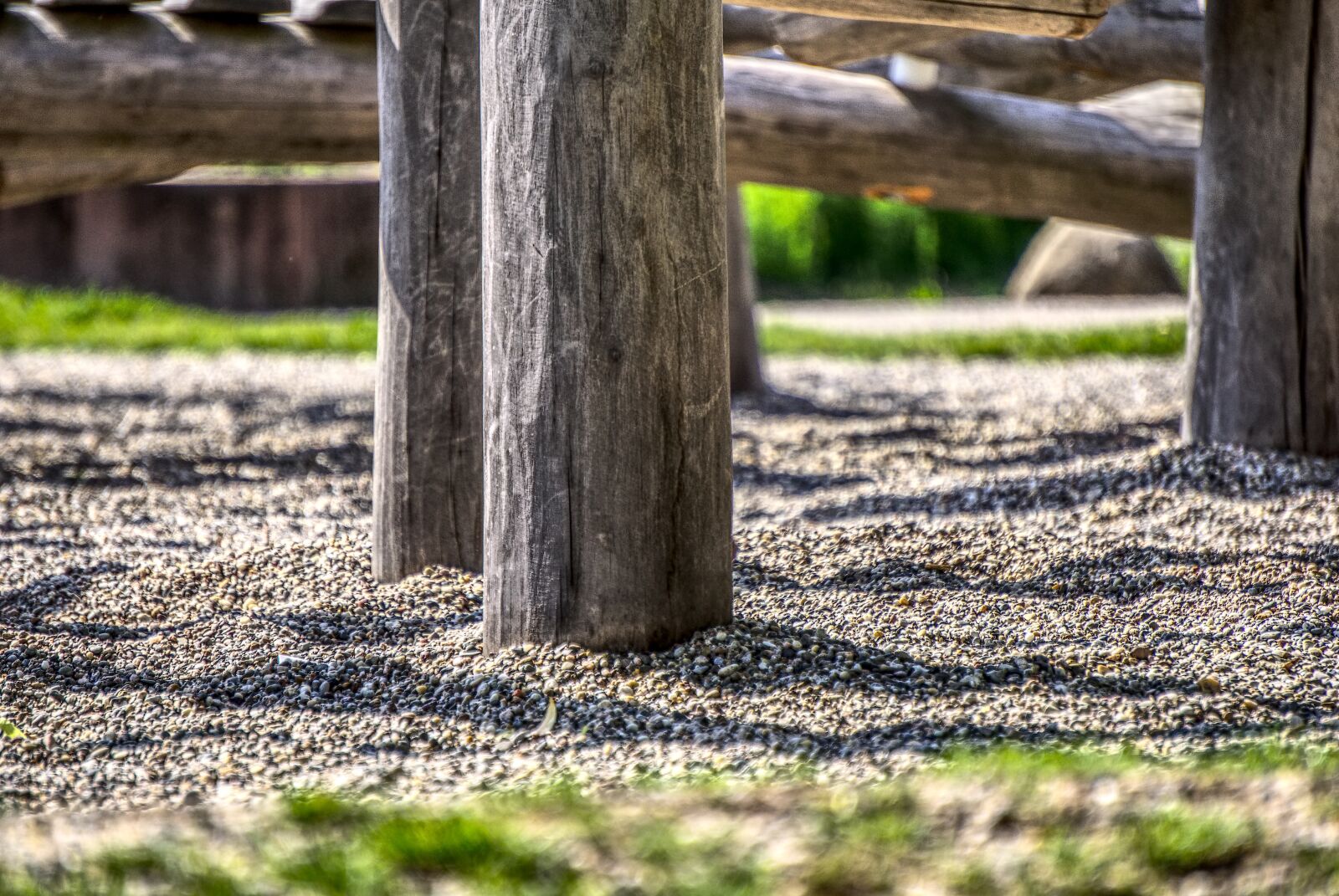 Sony a6000 sample photo. Playground, wood trunks, wood photography
