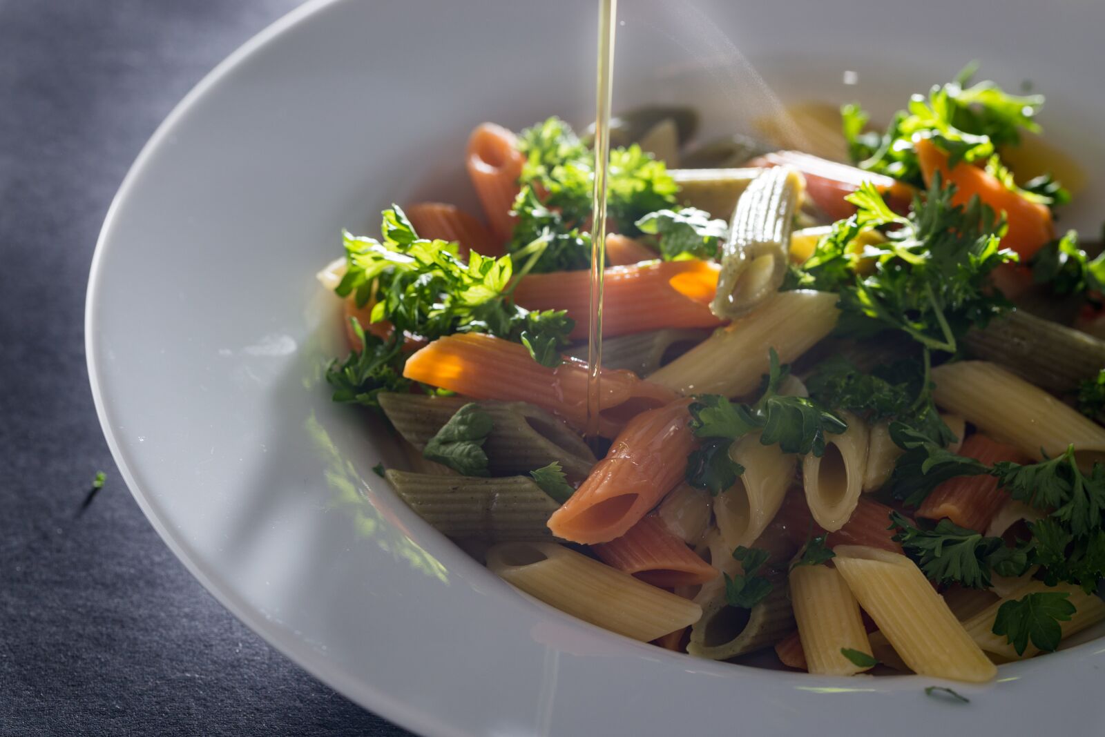 Nikon D610 sample photo. Pasta, parsley, pesto photography