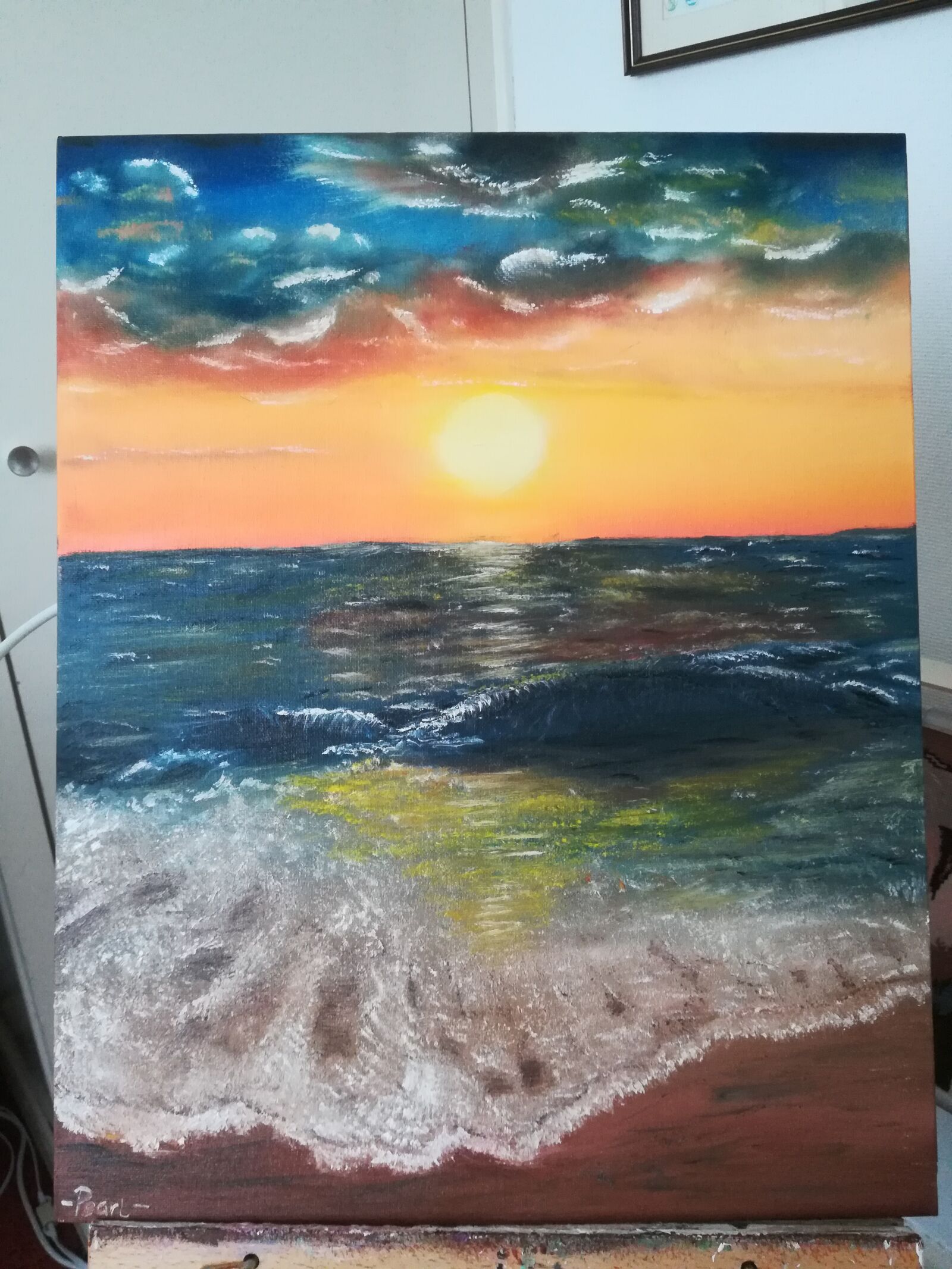 HUAWEI P10 lite sample photo. Sunset, wave, beach photography