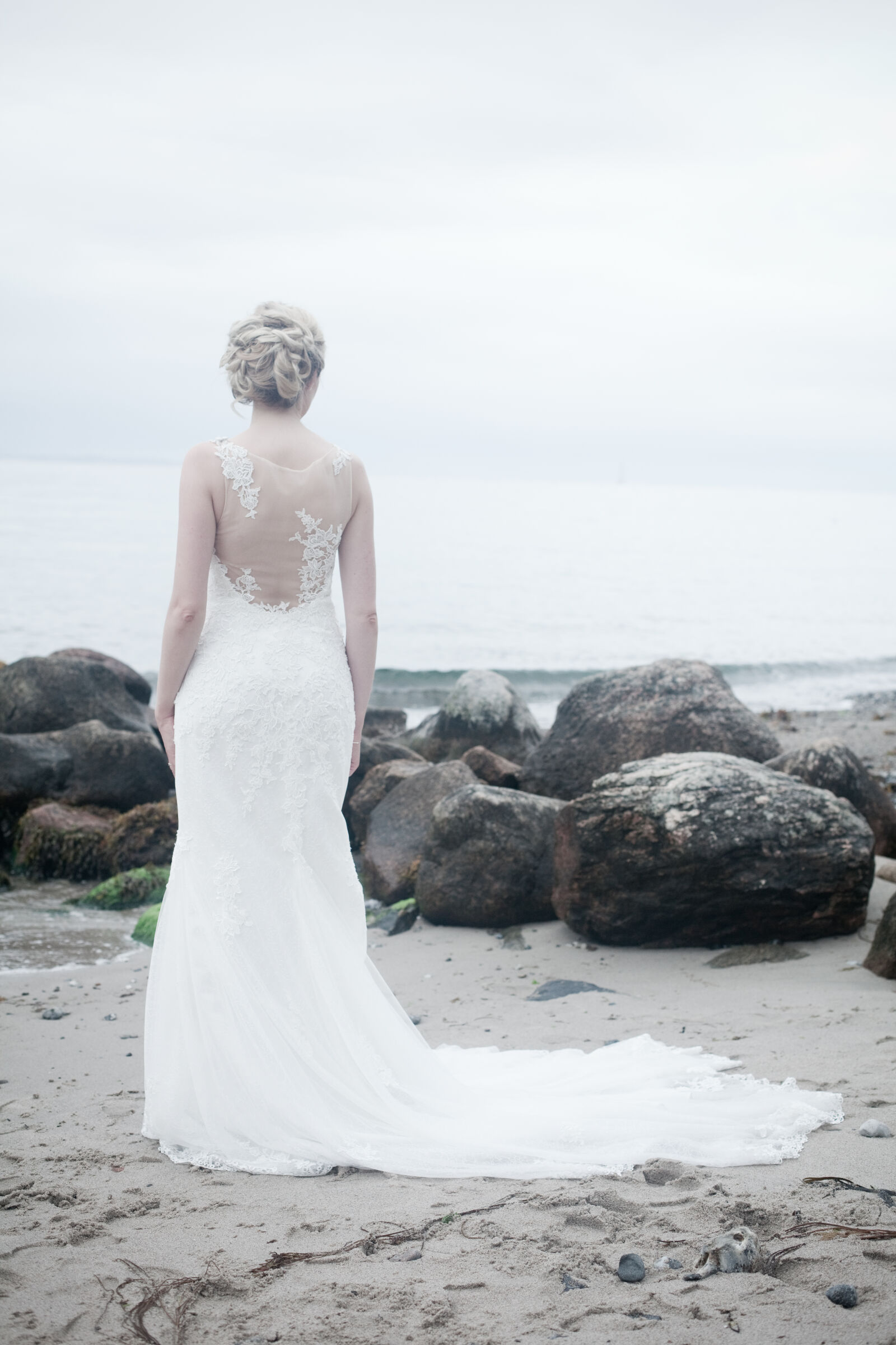 Canon EOS 5D Mark II sample photo. Alone, beach, bride, dress photography