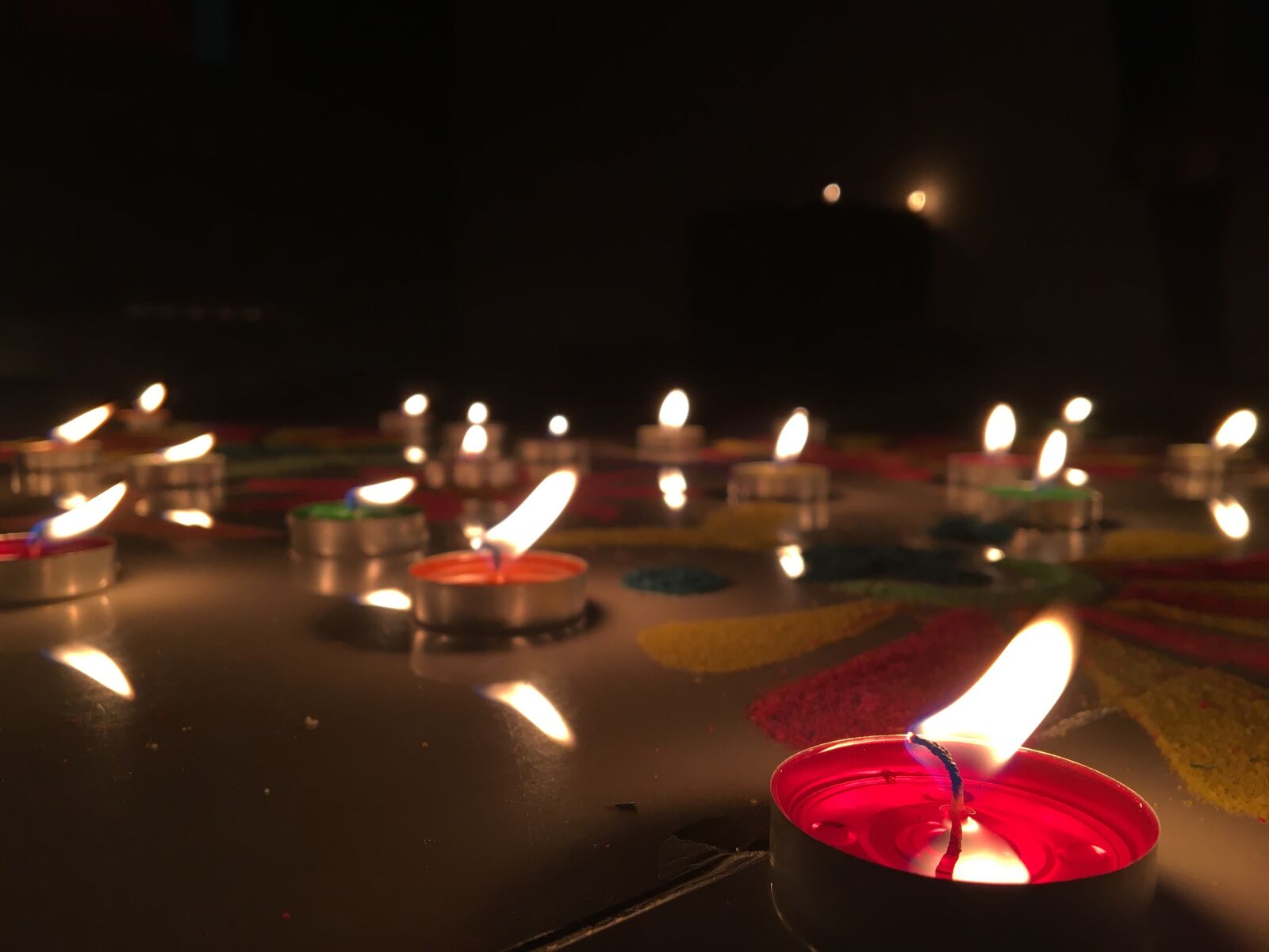Apple iPhone 6s sample photo. Flame, diwali, rangoli photography