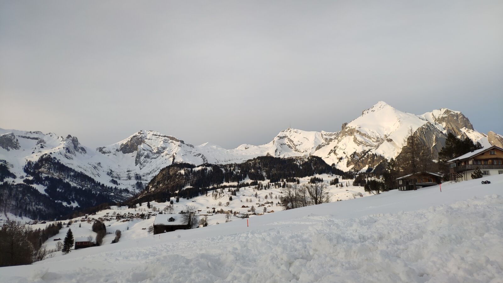 Xiaomi MI 8 sample photo. Wildhaus, switzerland, snowy mountains photography