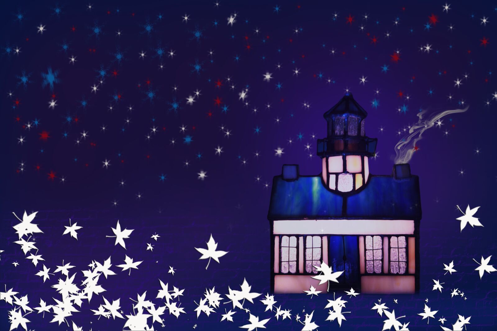 Canon EOS 7D sample photo. Christmas postcard, lighthouse, night photography