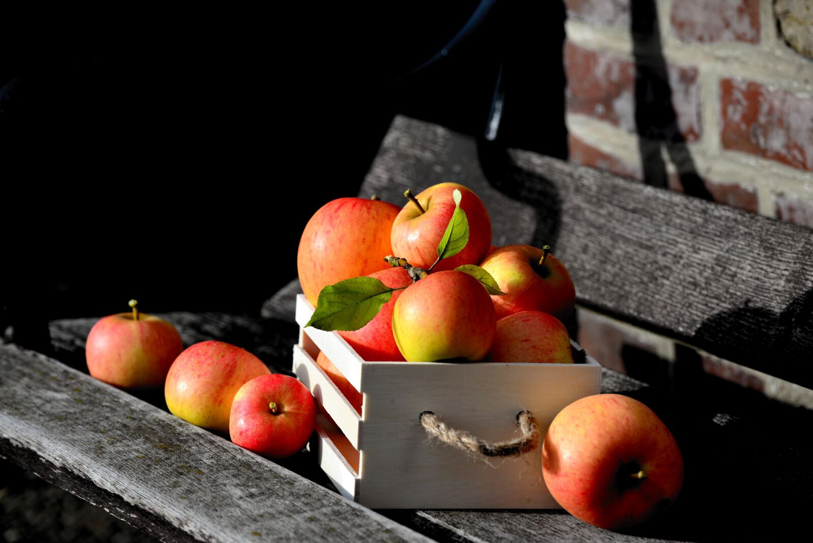 Nikon D610 sample photo. Apple, goldparmäne, box photography