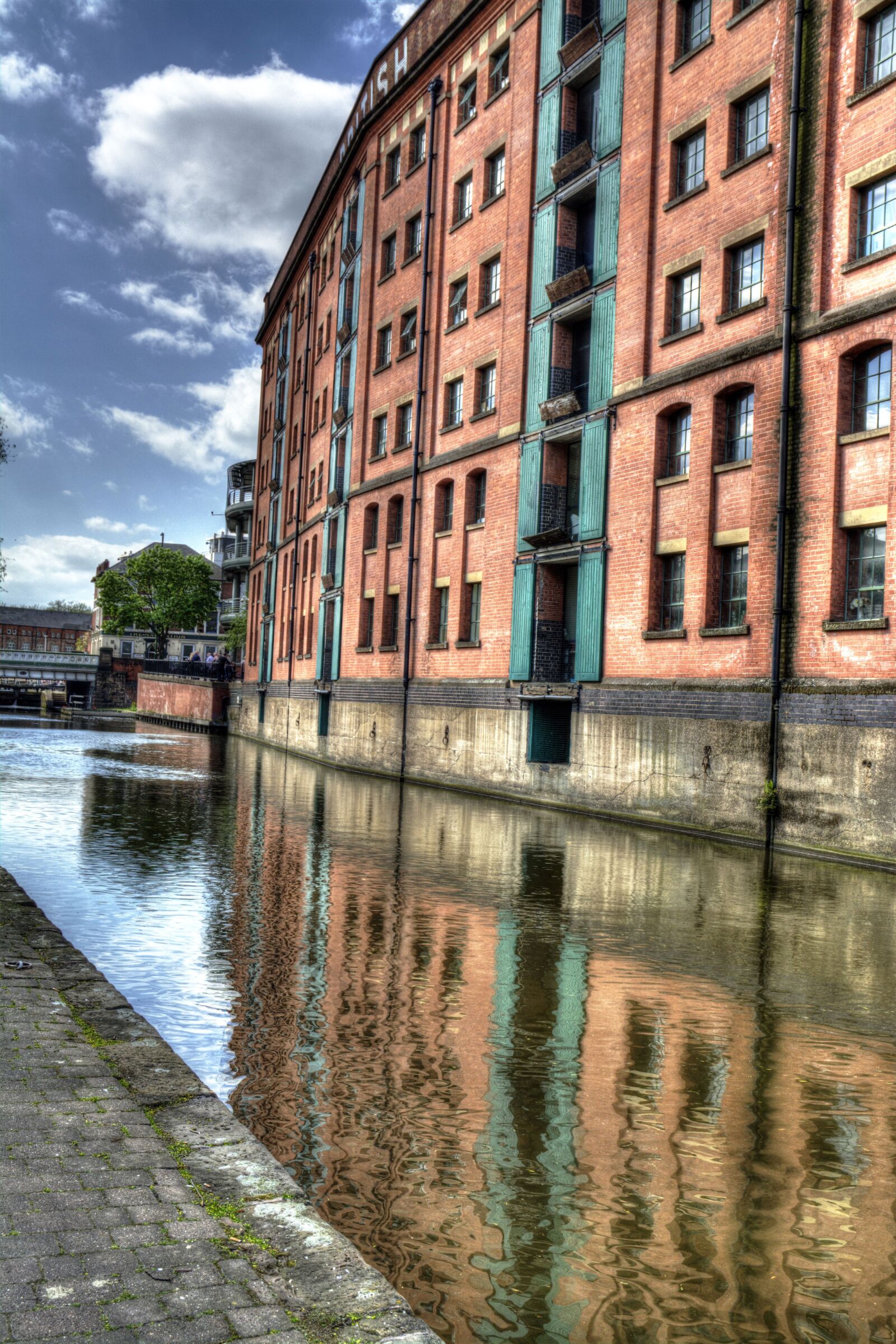 Nikon D7100 sample photo. Reflections, canal, warehouse photography