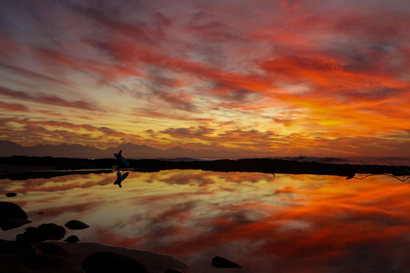 Canon EOS 7D Mark II sample photo. Surfer, sunset, reflection photography