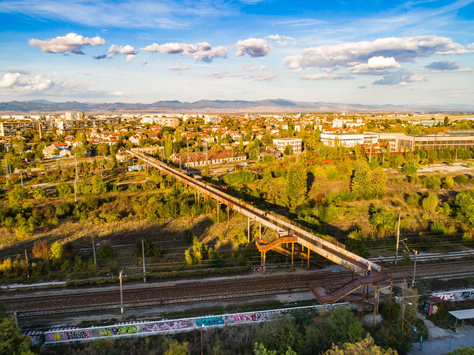DJI FC6310 sample photo. Apartment, buildings, autumn, blue photography