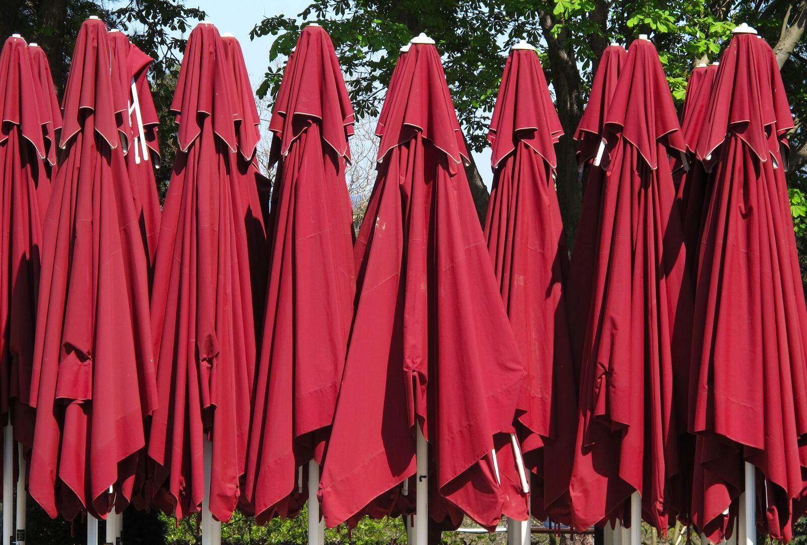 Canon PowerShot G12 sample photo. Parasols, screens, red photography