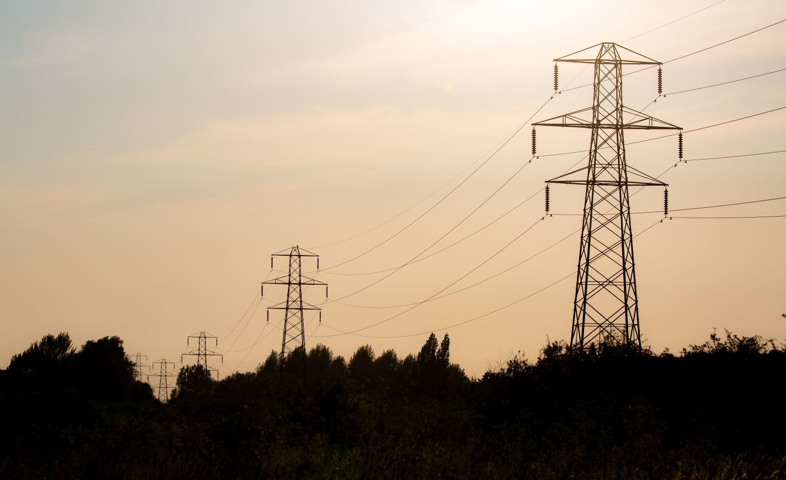 Canon EOS 5D Mark III sample photo. Sunset, silhouette, power lines photography