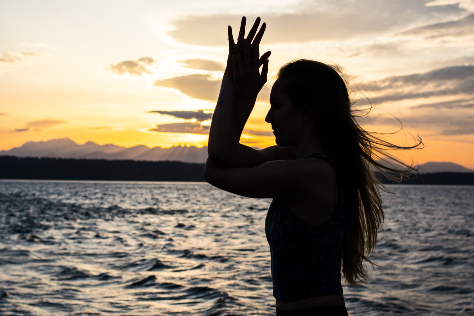 Nikon D3400 sample photo. Silhouette, sunset, beach photography