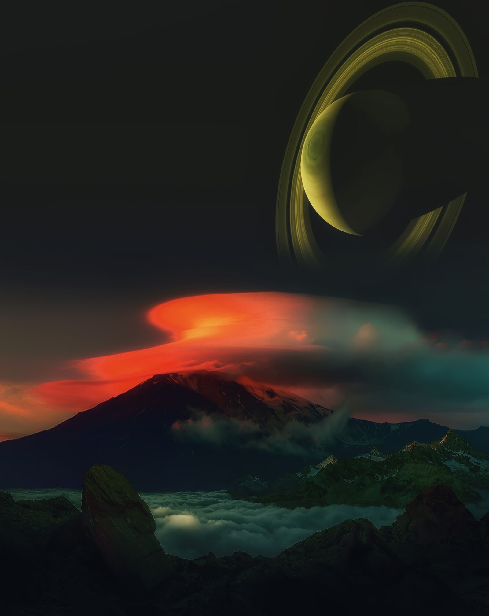 Canon EOS 7D sample photo. Fantasy, mountains, cosmos photography