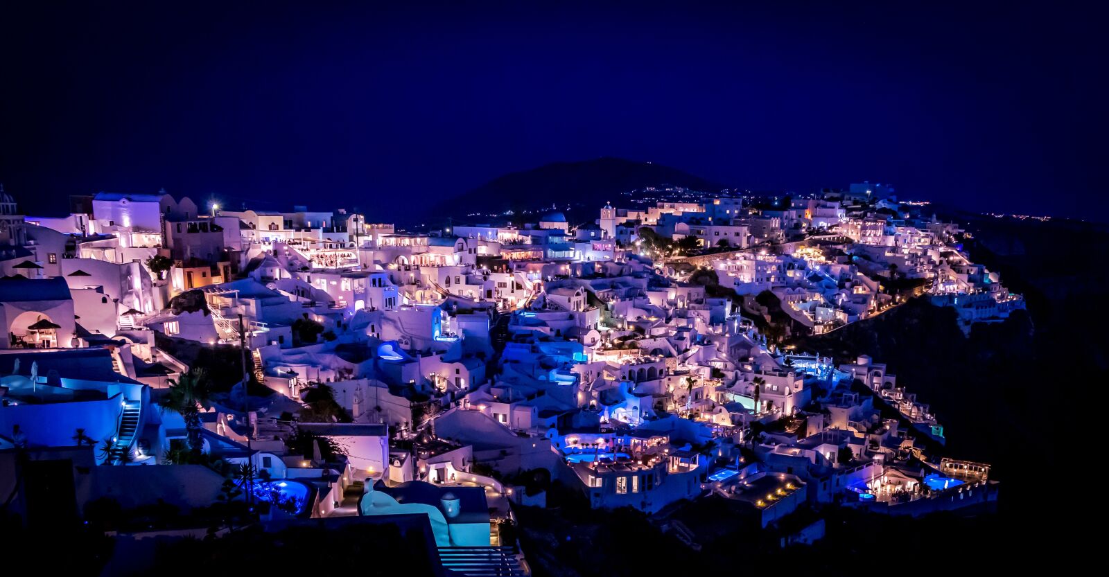 Canon EF-S 18-135mm F3.5-5.6 IS USM sample photo. Santorini, night, greece photography