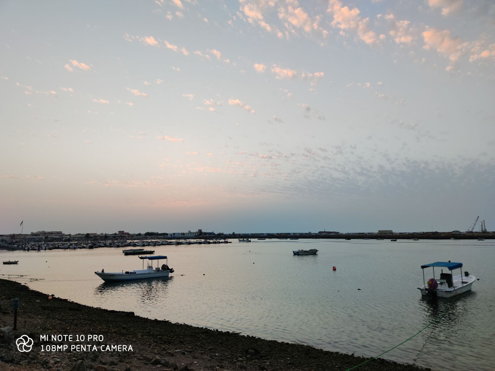 Xiaomi Mi Note 10 Pro sample photo. Beach, fishing boats, sky photography