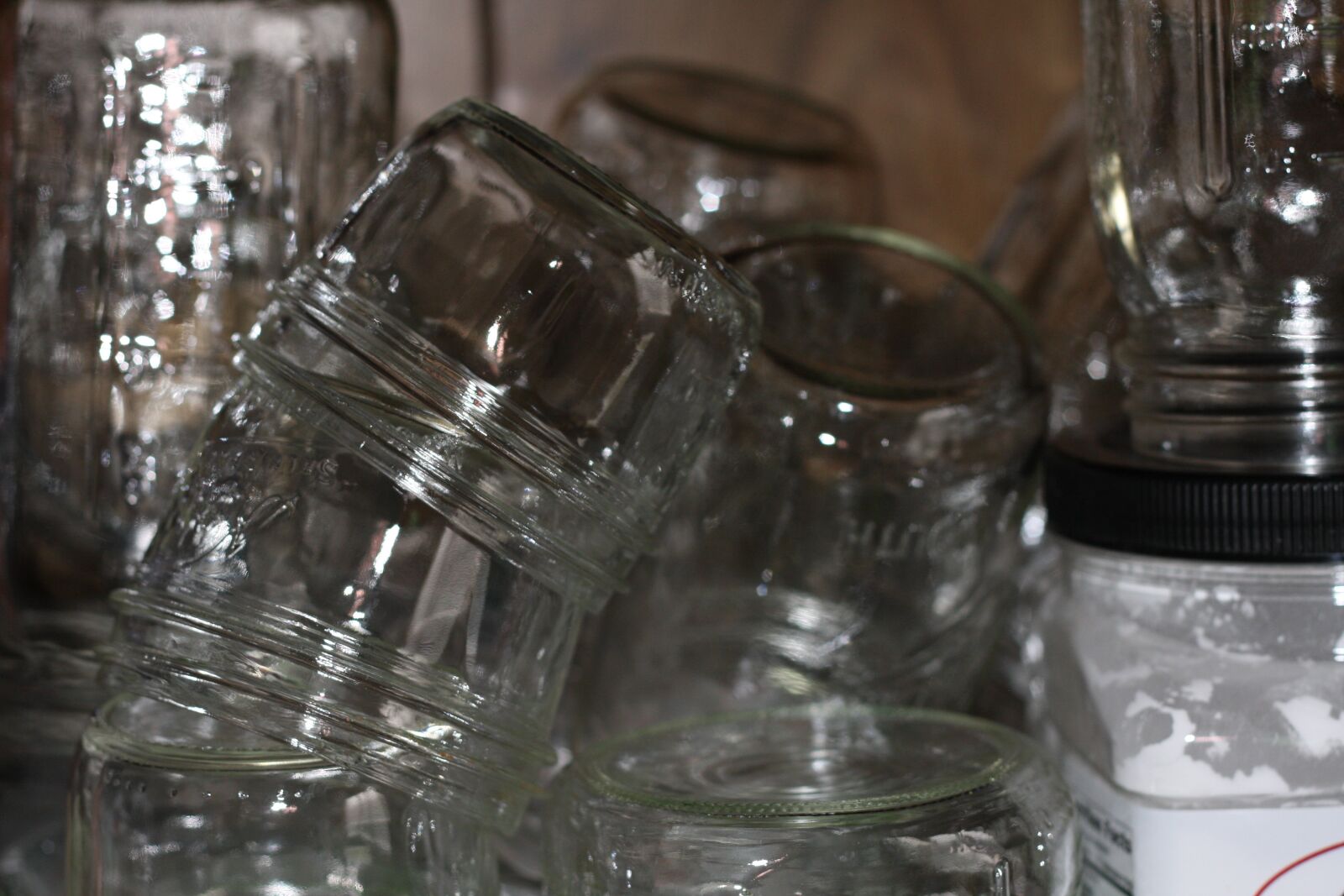 Canon EOS 40D sample photo. Jars, reflections, glass photography