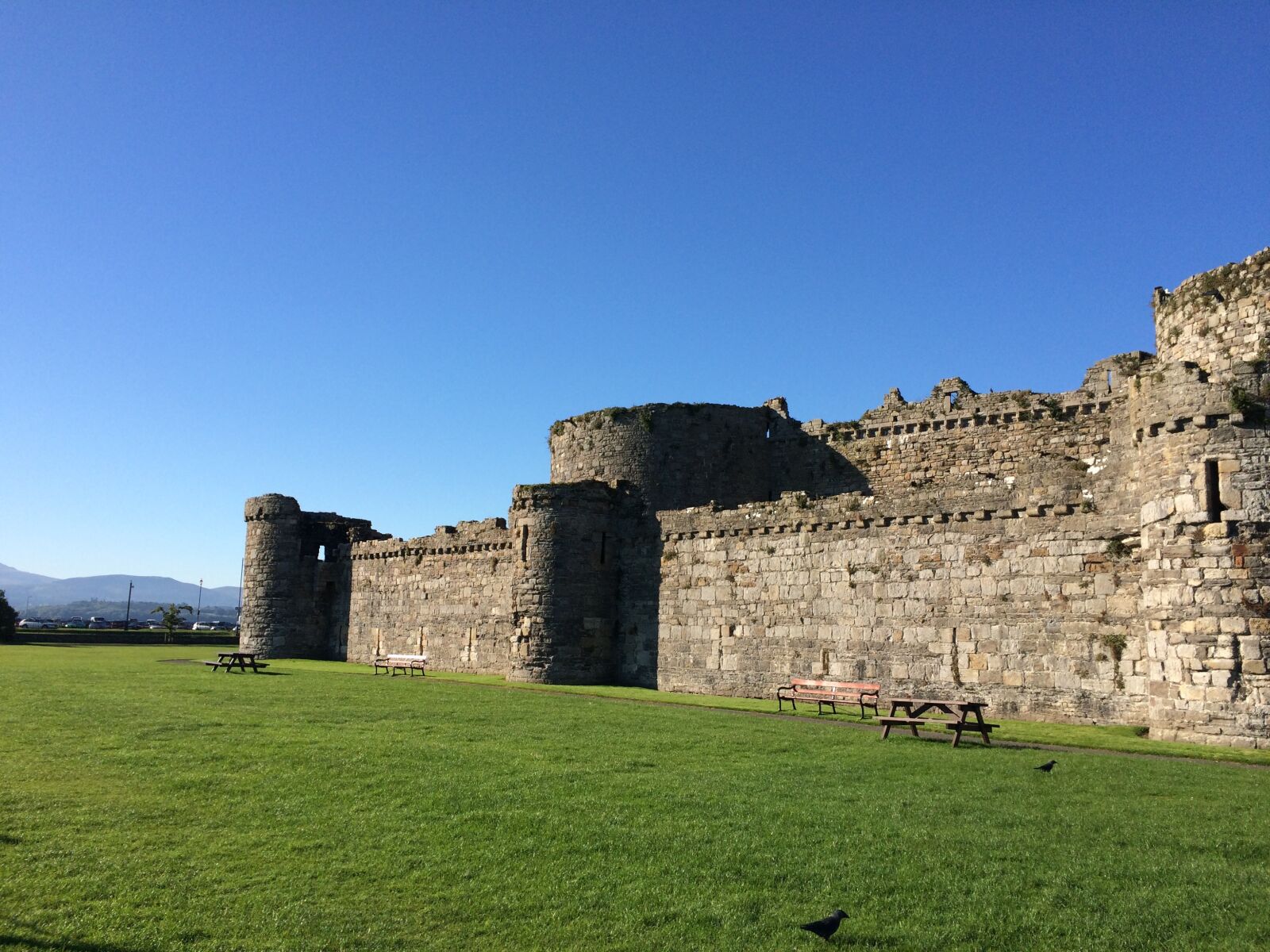 iPhone 5s back camera 4.15mm f/2.2 sample photo. Castle, blue sky, wales photography