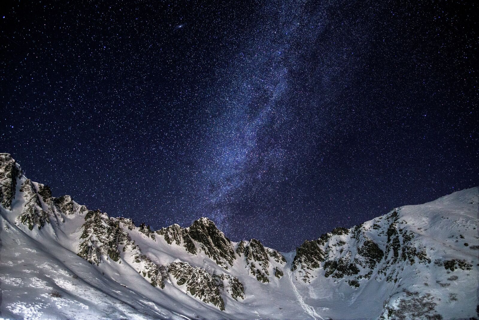 Nikon D800E sample photo. Milky way, snow mountain photography