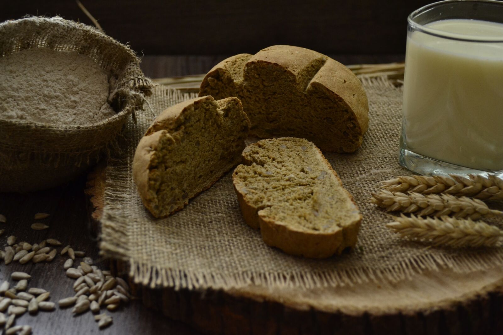 Nikon D3100 sample photo. Bread, milk, wheat photography