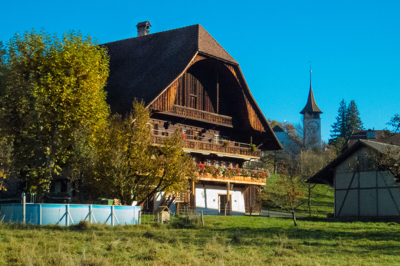 Canon PowerShot SX50 HS sample photo. Church, clock, farm, landscape photography