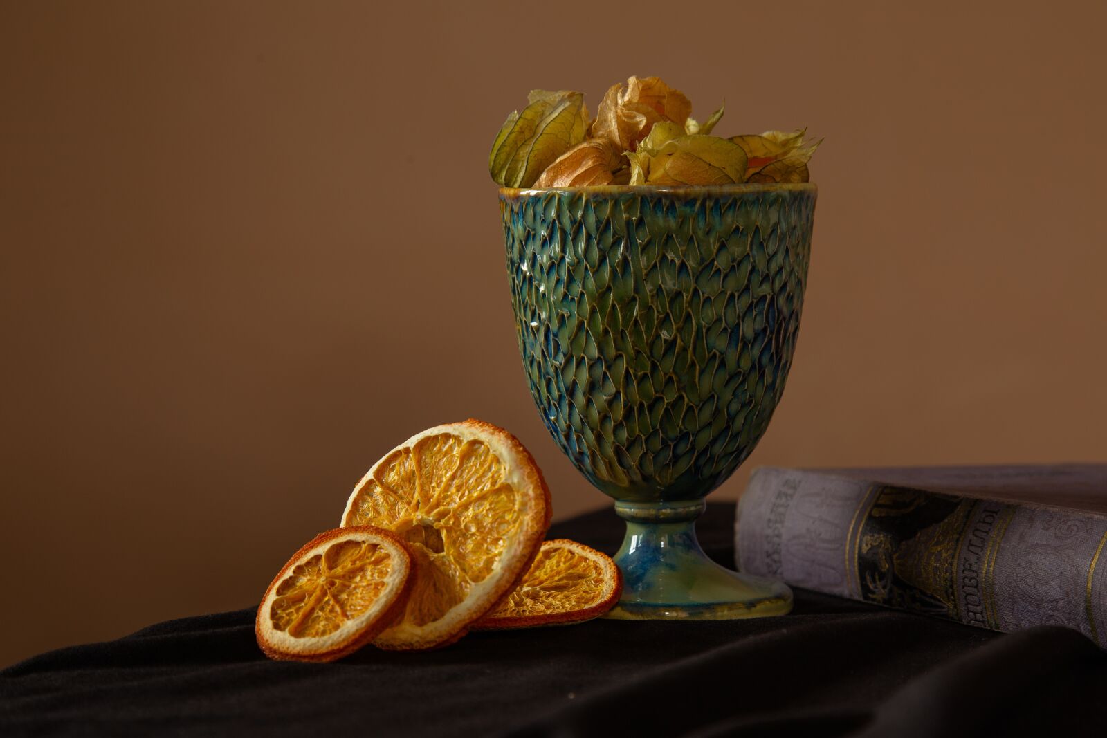 Canon EOS 6D + Canon EF 24-105mm F4L IS USM sample photo. Oranges, books, glass photography