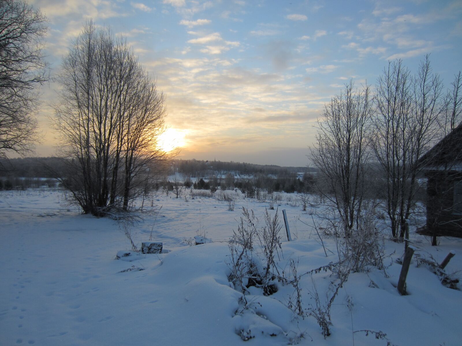 Canon PowerShot ELPH 300 HS (IXUS 220 HS / IXY 410F) sample photo. Sunrise, early morning, snow photography