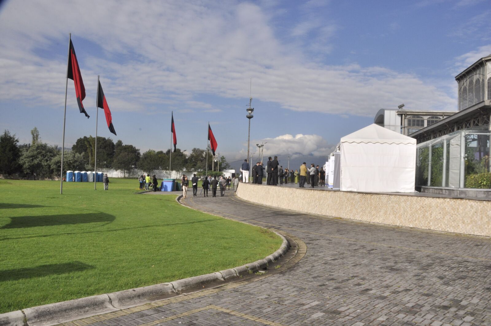 Nikon D90 sample photo. Cristal, palace, flags photography