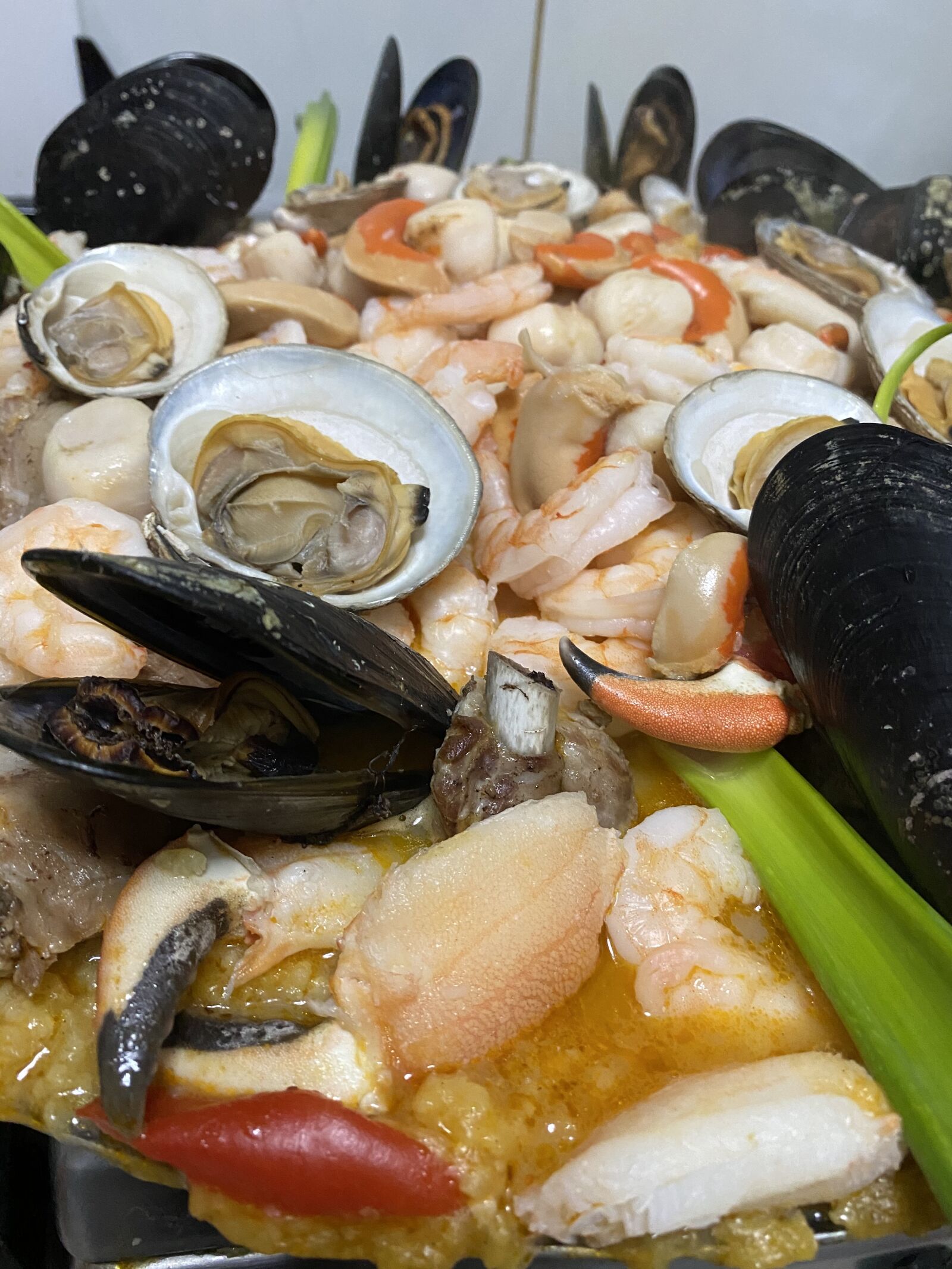 Apple iPhone 11 sample photo. Paella, seafood, crabs photography