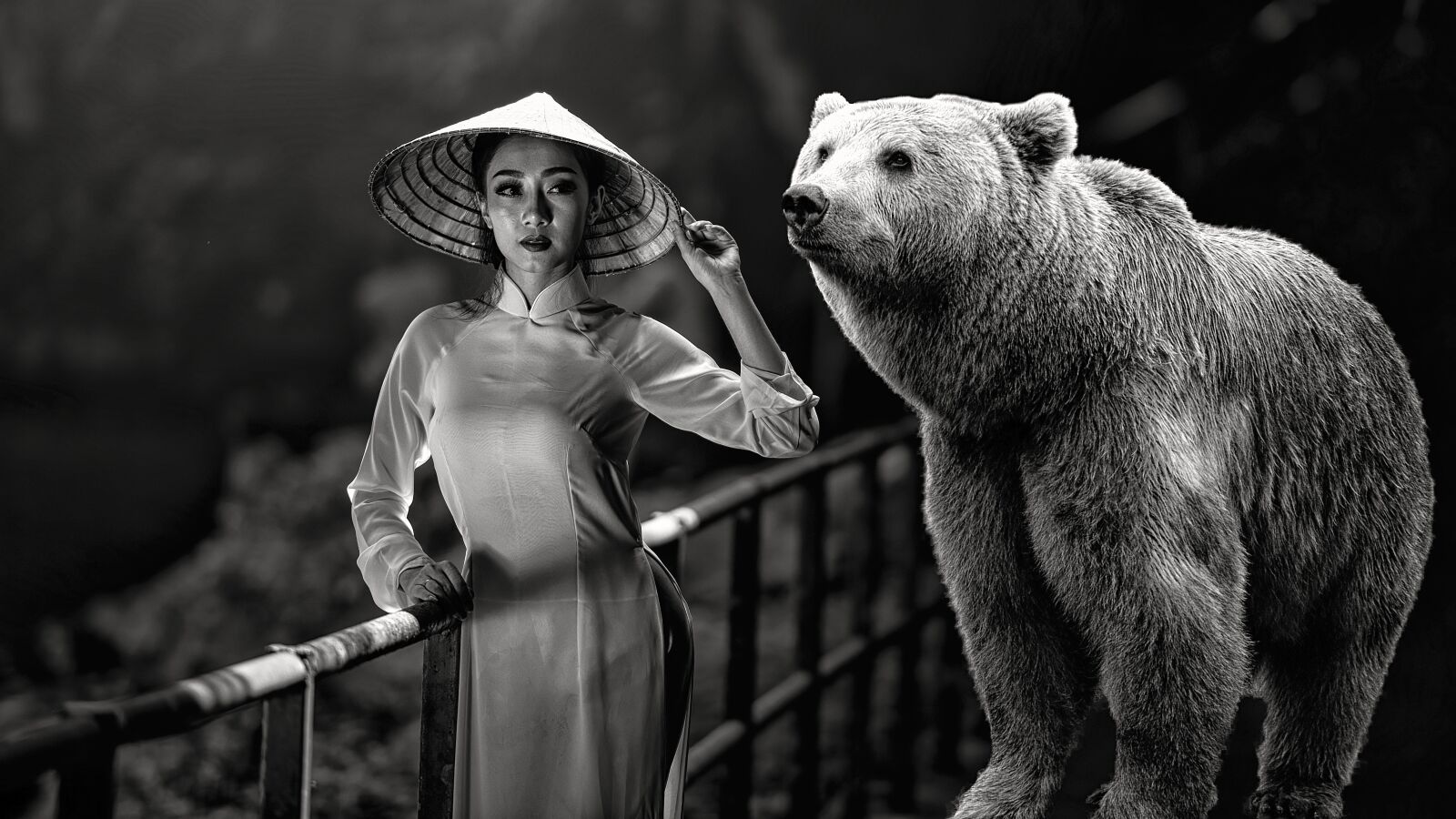 Nikon D810 sample photo. Woman, bear, fantasy photography