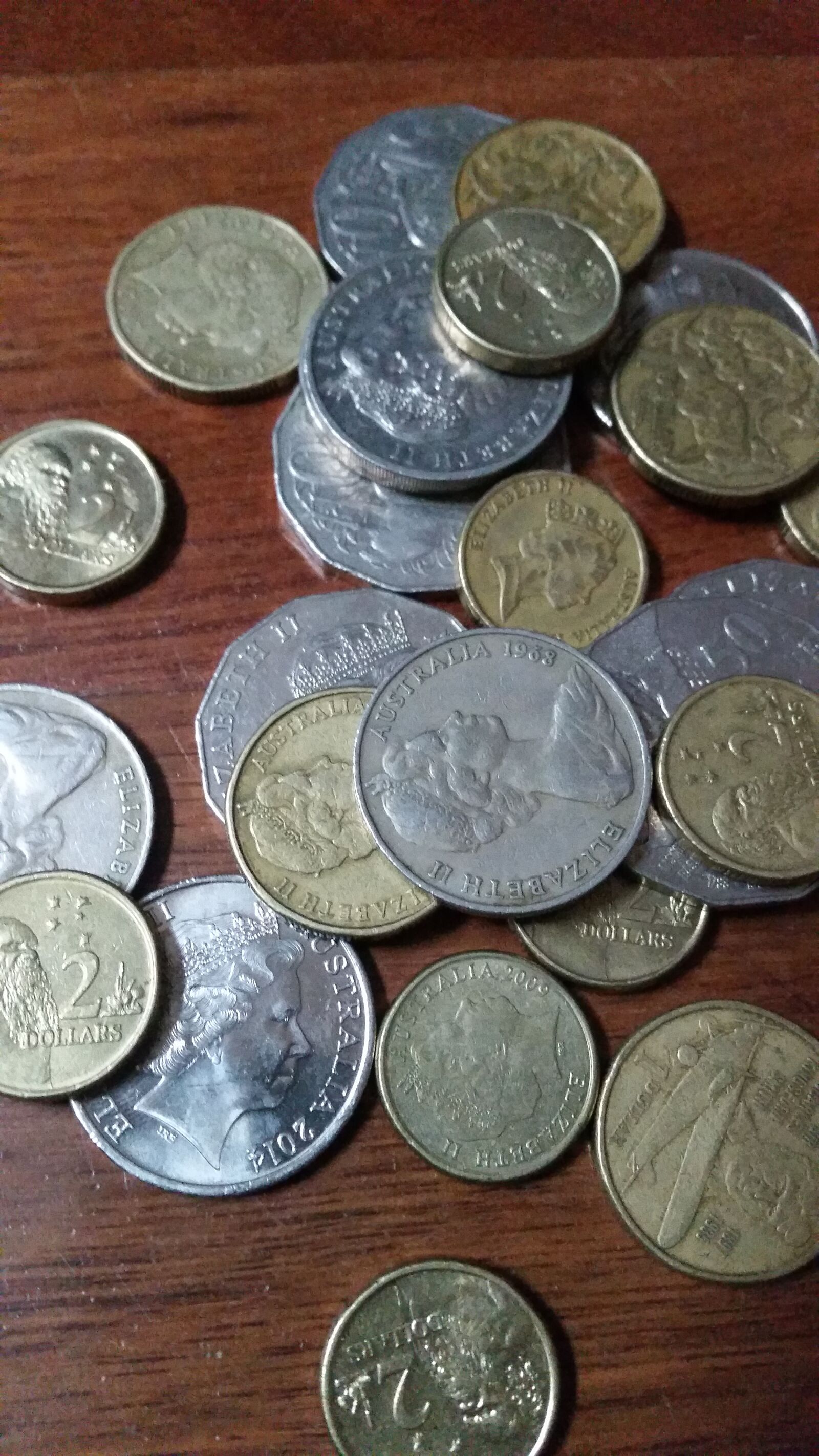 Samsung Galaxy S5 sample photo. Australian, coins, australian, money photography