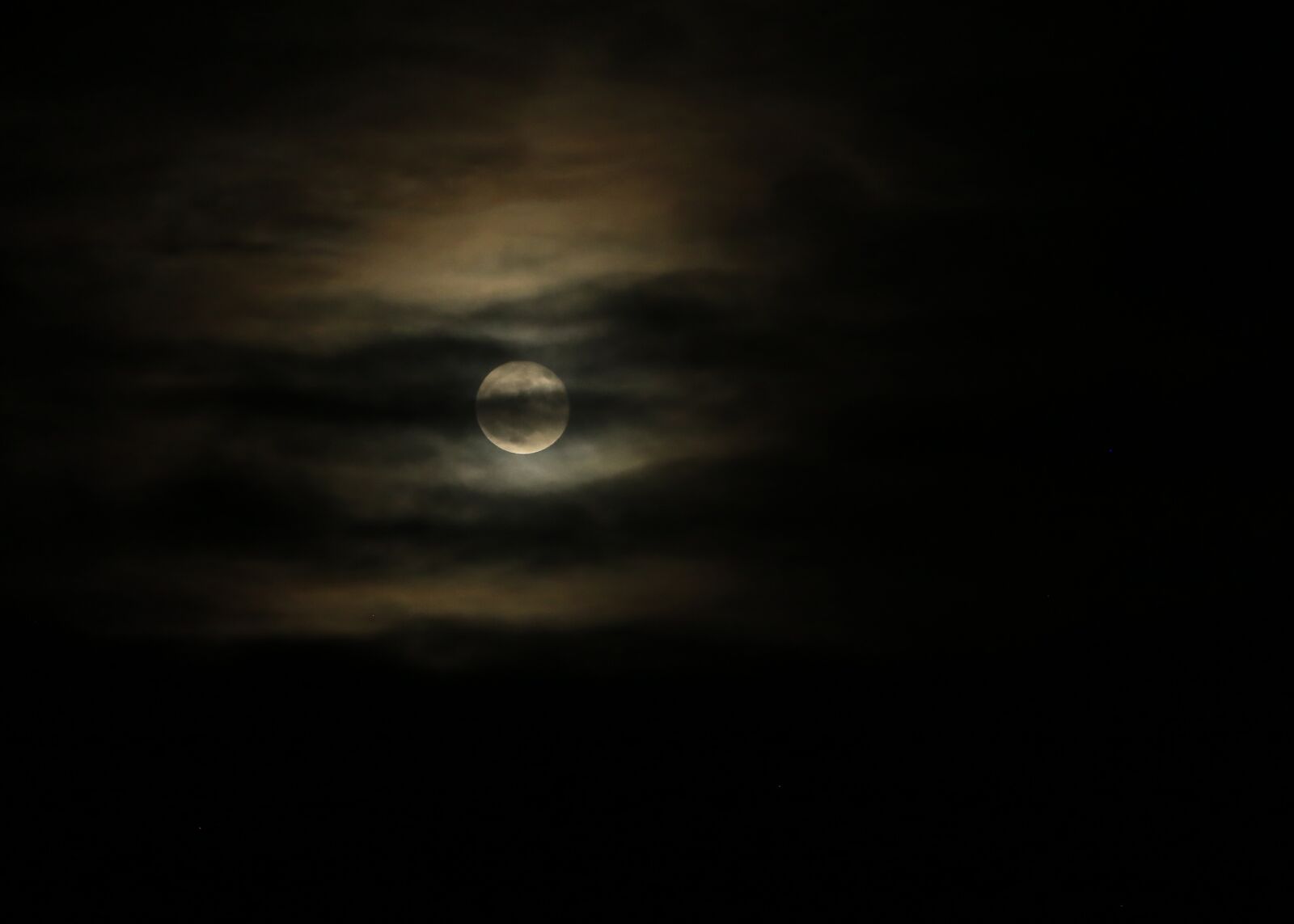 Canon EF 70-200mm F2.8L USM sample photo. Full moon, clouds, night photography