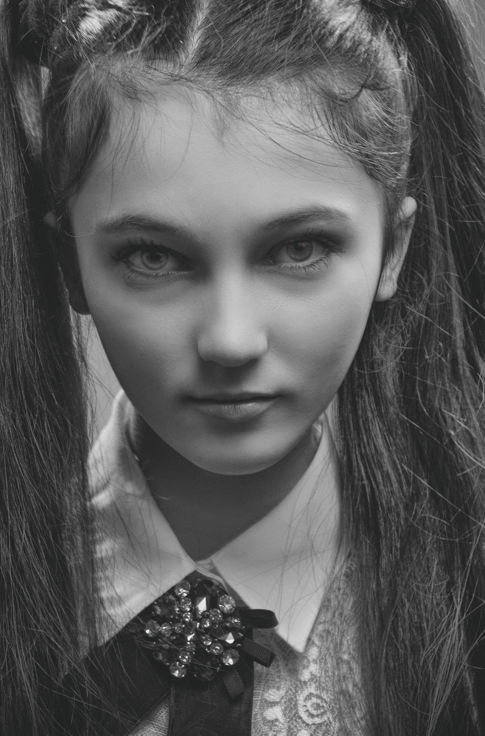 Nikon D5300 sample photo. Girl, studio, monochrome photography