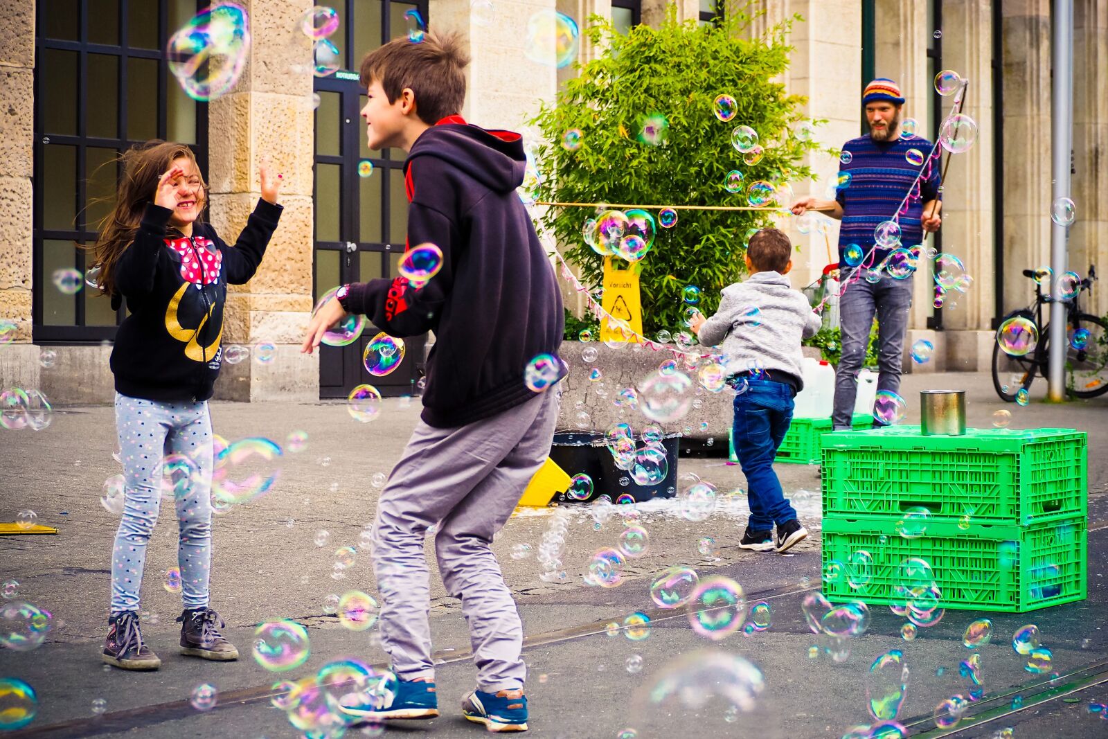 Olympus OM-D E-M10 sample photo. Road, children, play photography