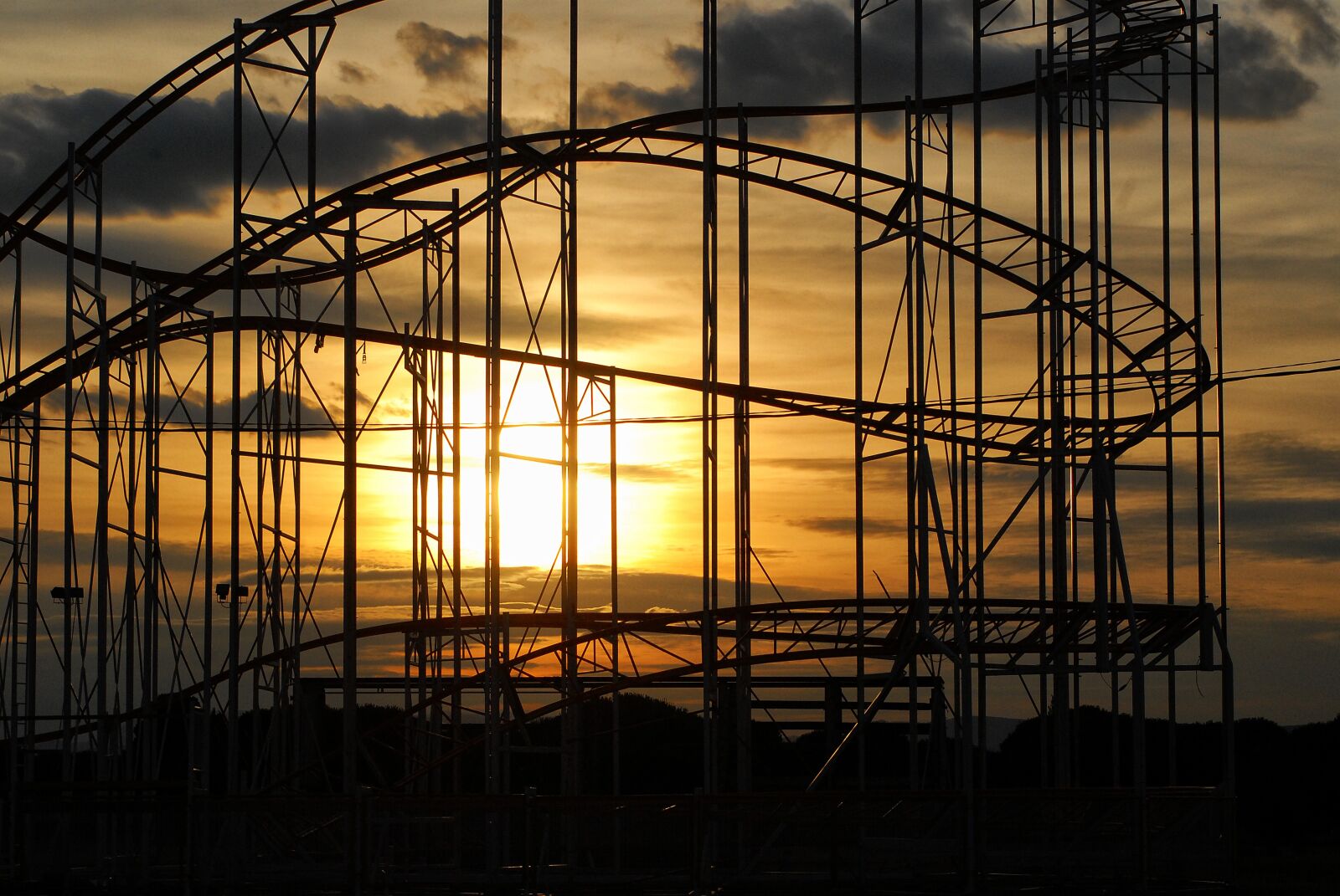 Nikon D200 sample photo. Roller coaster, sunset, dusk photography