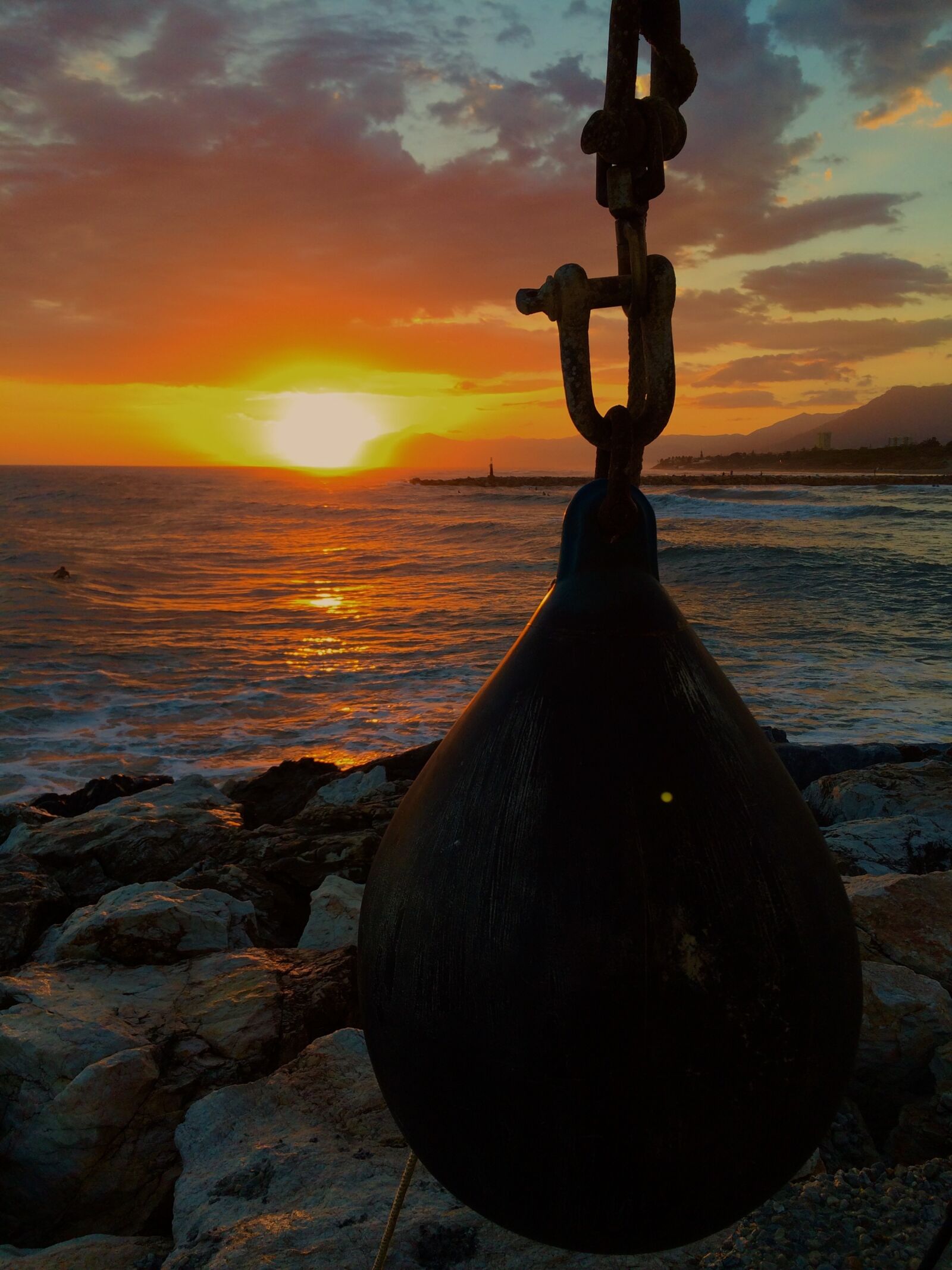iPhone 5s back camera 4.15mm f/2.2 sample photo. Sunset, sea, orange photography