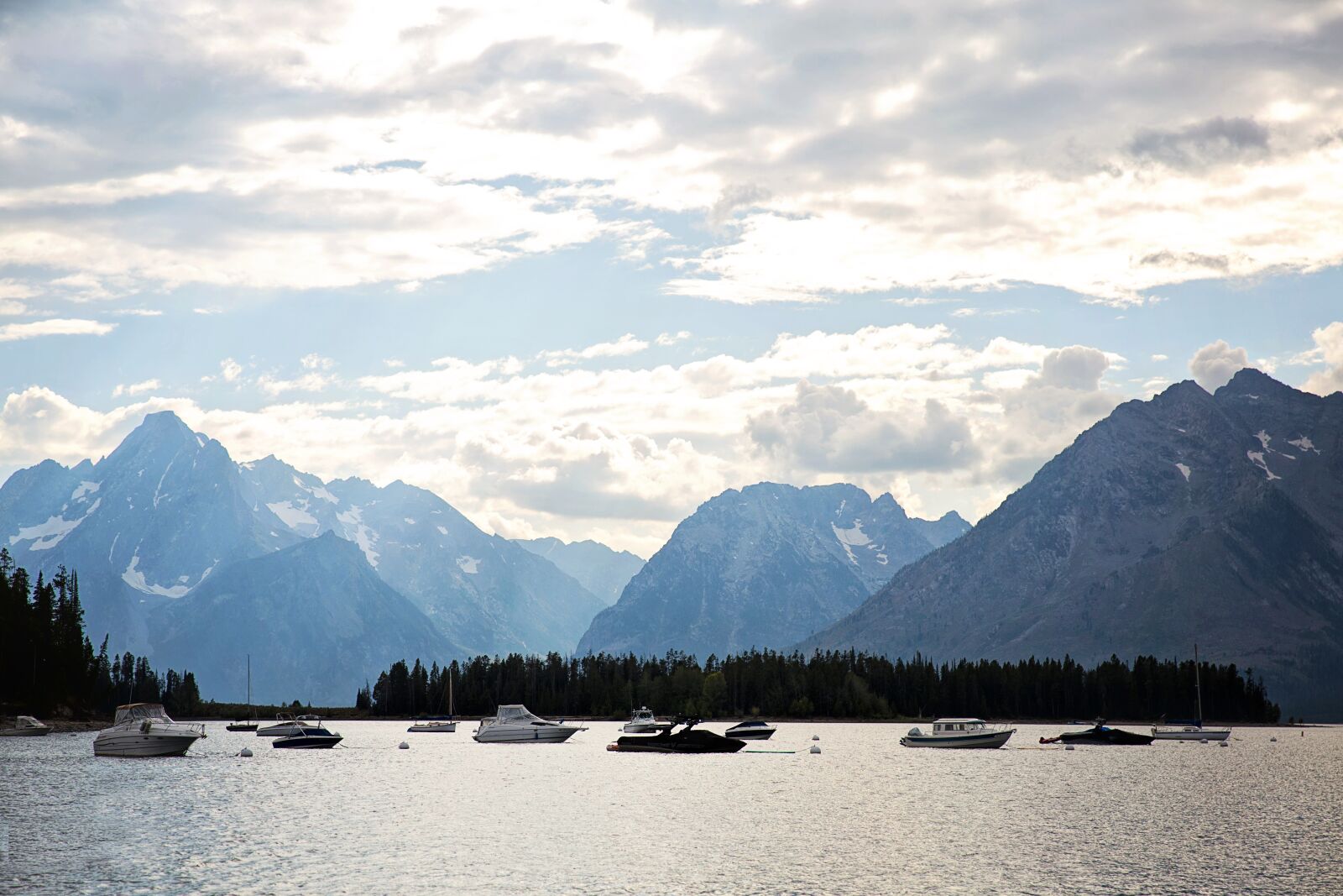 Canon EF 24-70mm F2.8L II USM sample photo. Sunrise, mountains, boats photography