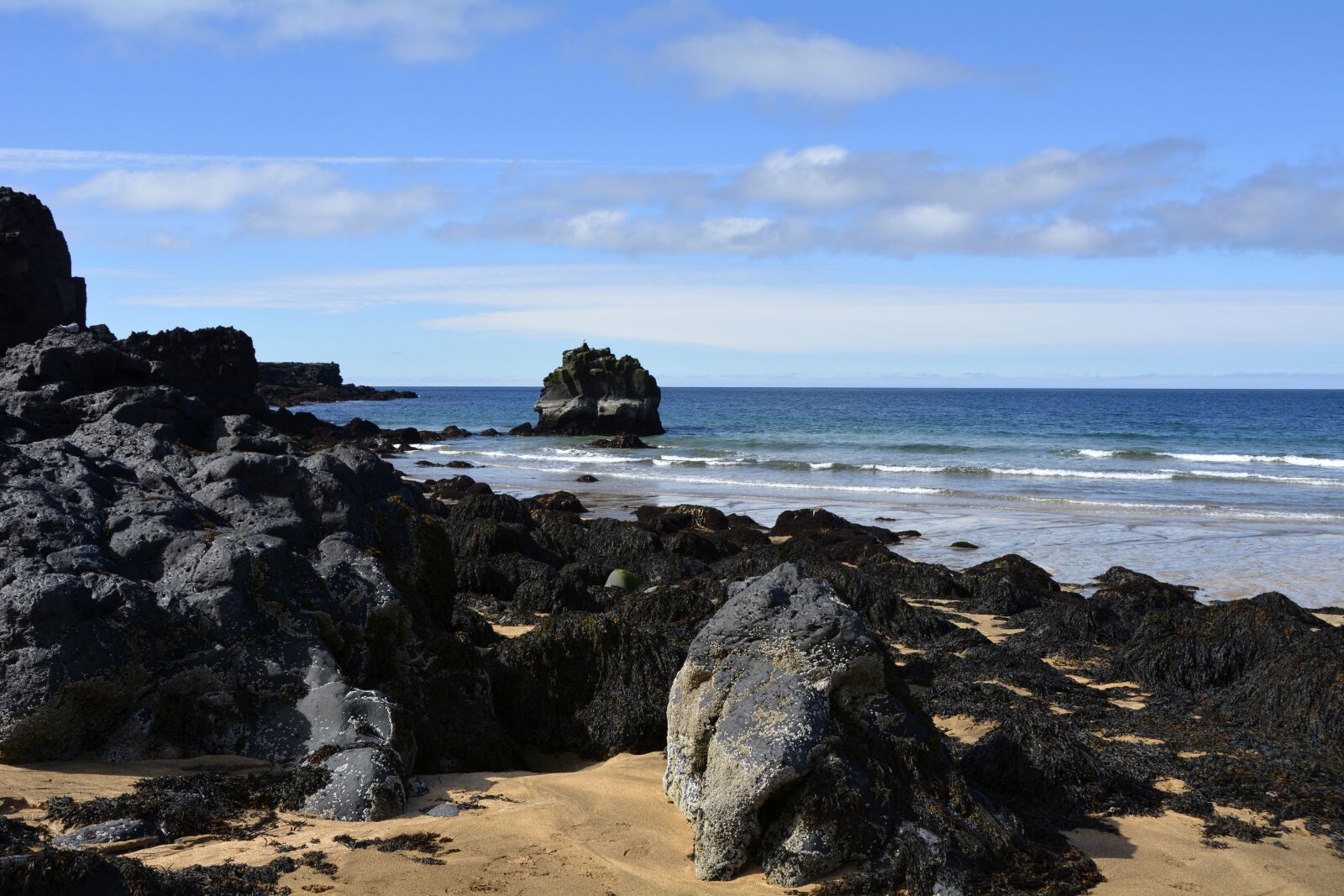 Nikon D7100 sample photo. Skardisvik, beach, volcanic rock photography