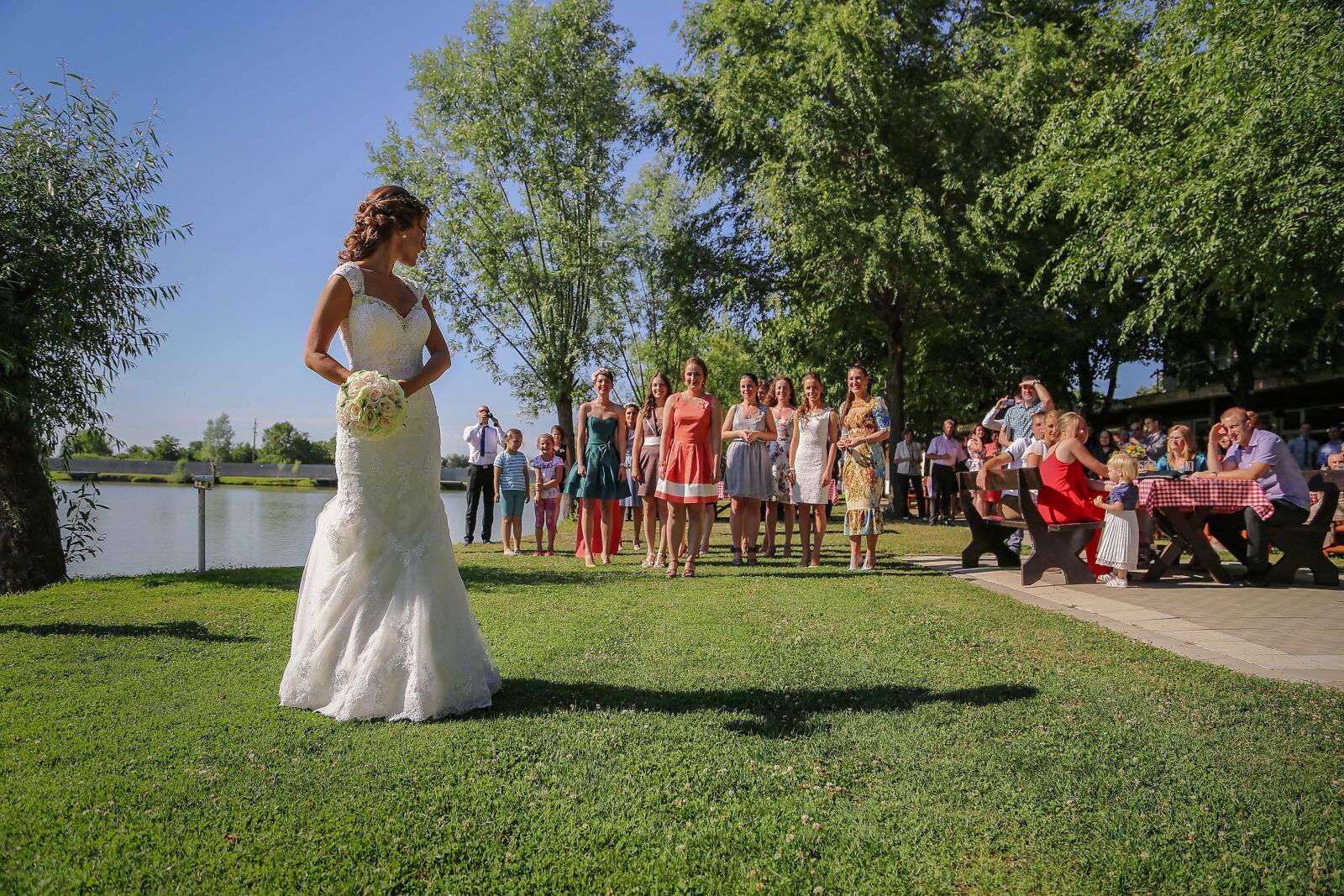 Canon EF 24-105mm F4L IS USM sample photo. Wedding bouquet, wedding dress photography