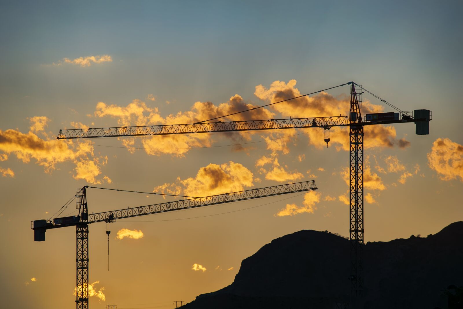 Nikon D3300 sample photo. Cranes, sky, sunset photography