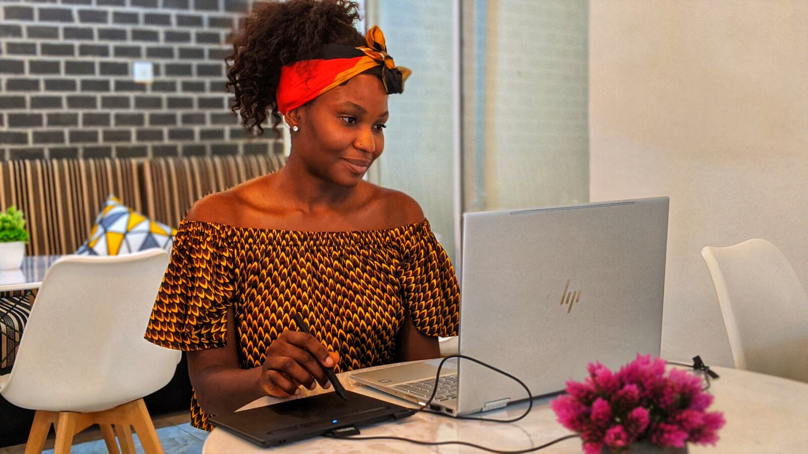 Google Pixel 3 sample photo. Black woman, beautiful smile photography