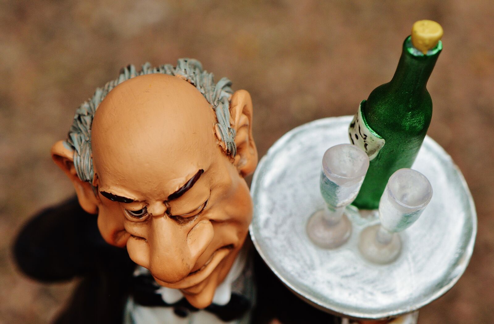Nikon D3200 sample photo. Butler, tray, beverages photography
