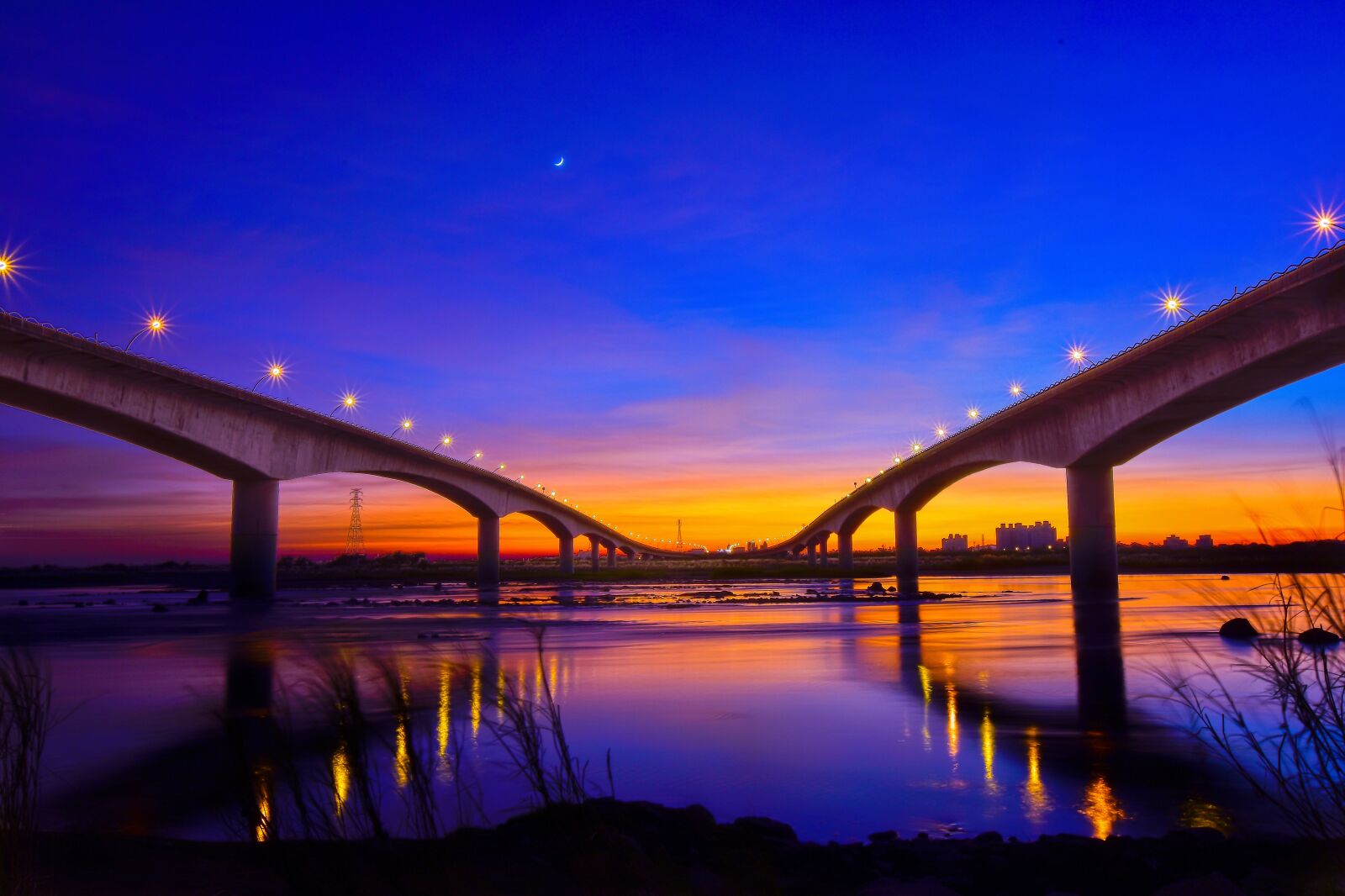 Nikon D7200 sample photo. Taiwan, bridge, night view photography