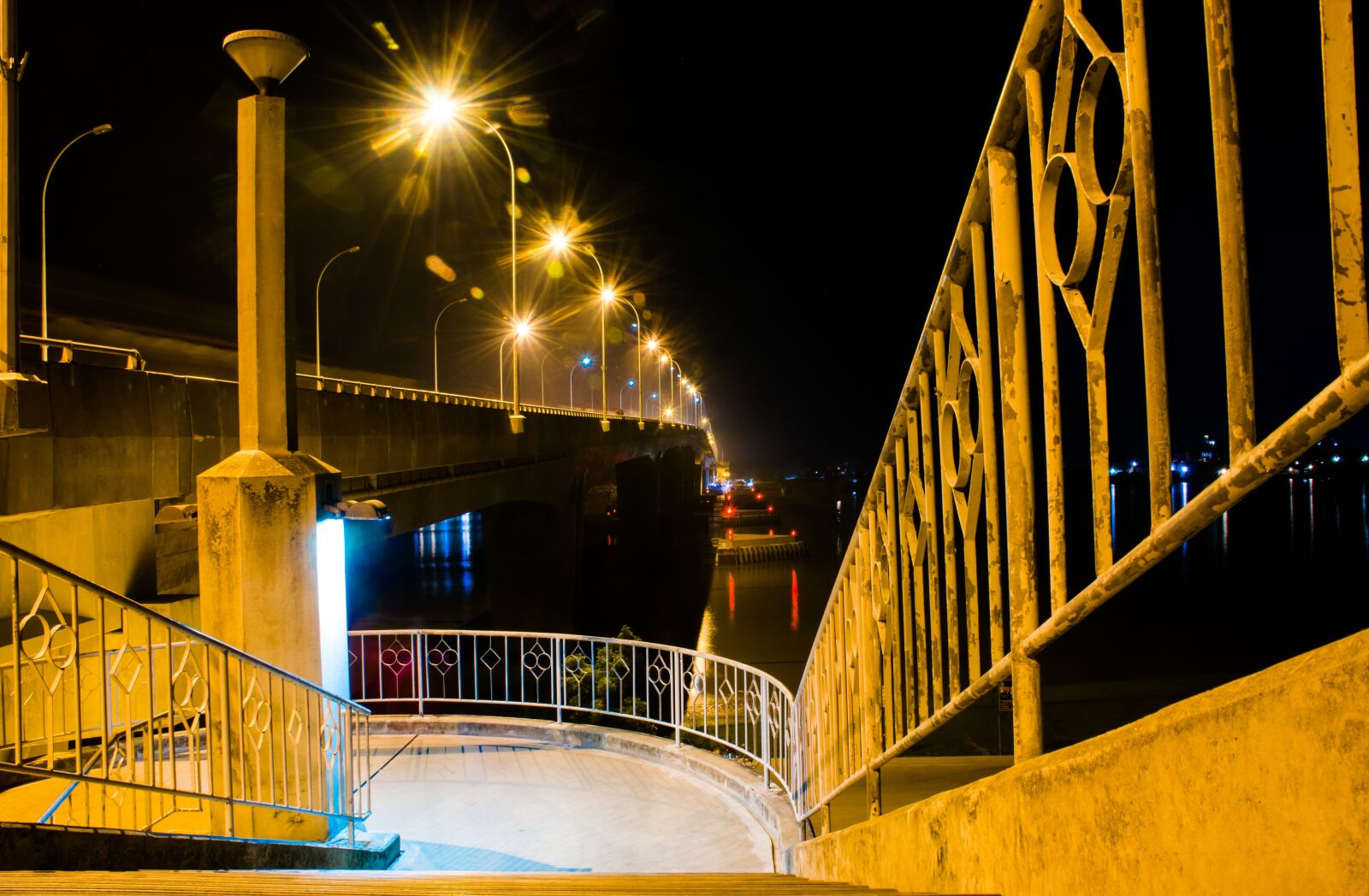 Nikon D7000 sample photo. Bridge, night, light photography
