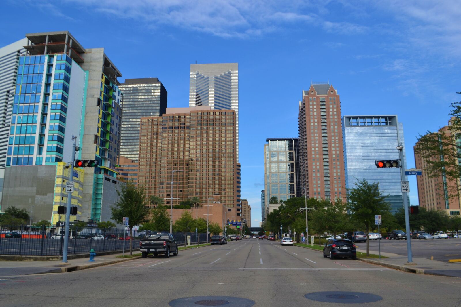 Nikon D3100 sample photo. Intersection, downtown, houston texas photography